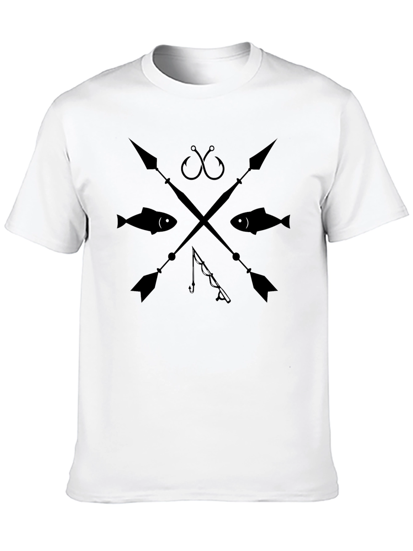 Fishing Spears & Hooks Black Graphic Tee