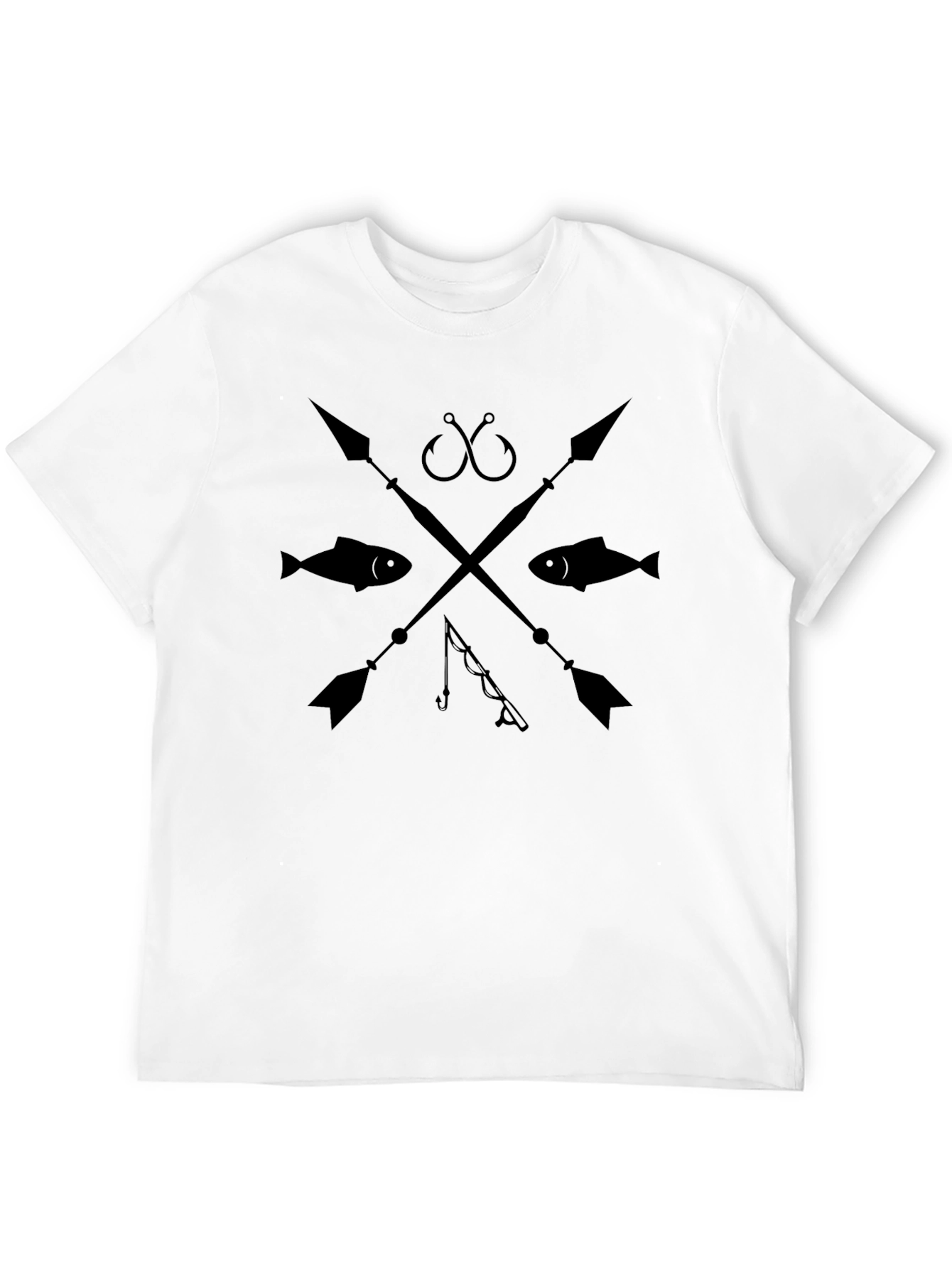 Fishing Spears & Hooks Black Graphic Tee