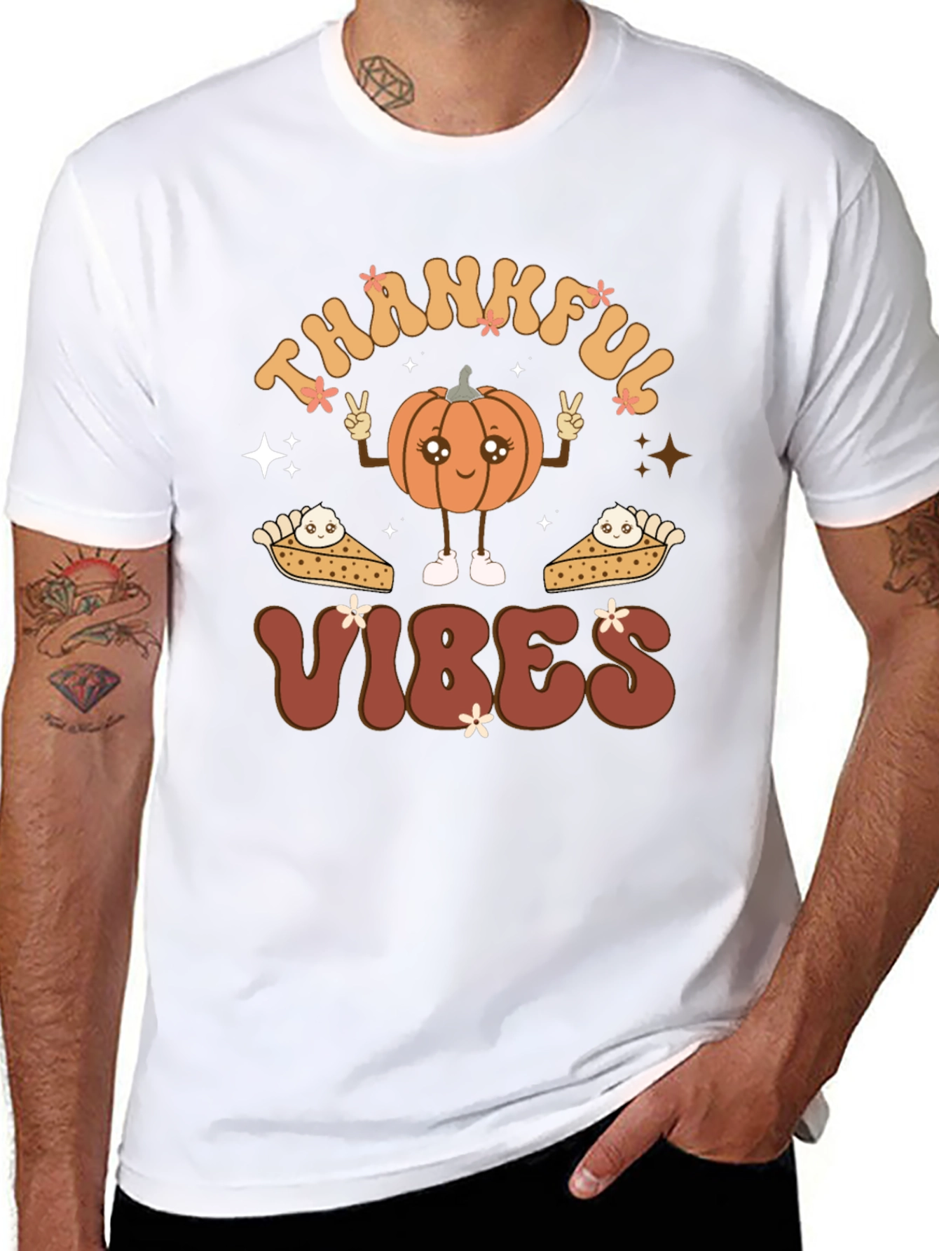 Thankful Vibes Pumpkin Graphic Tee