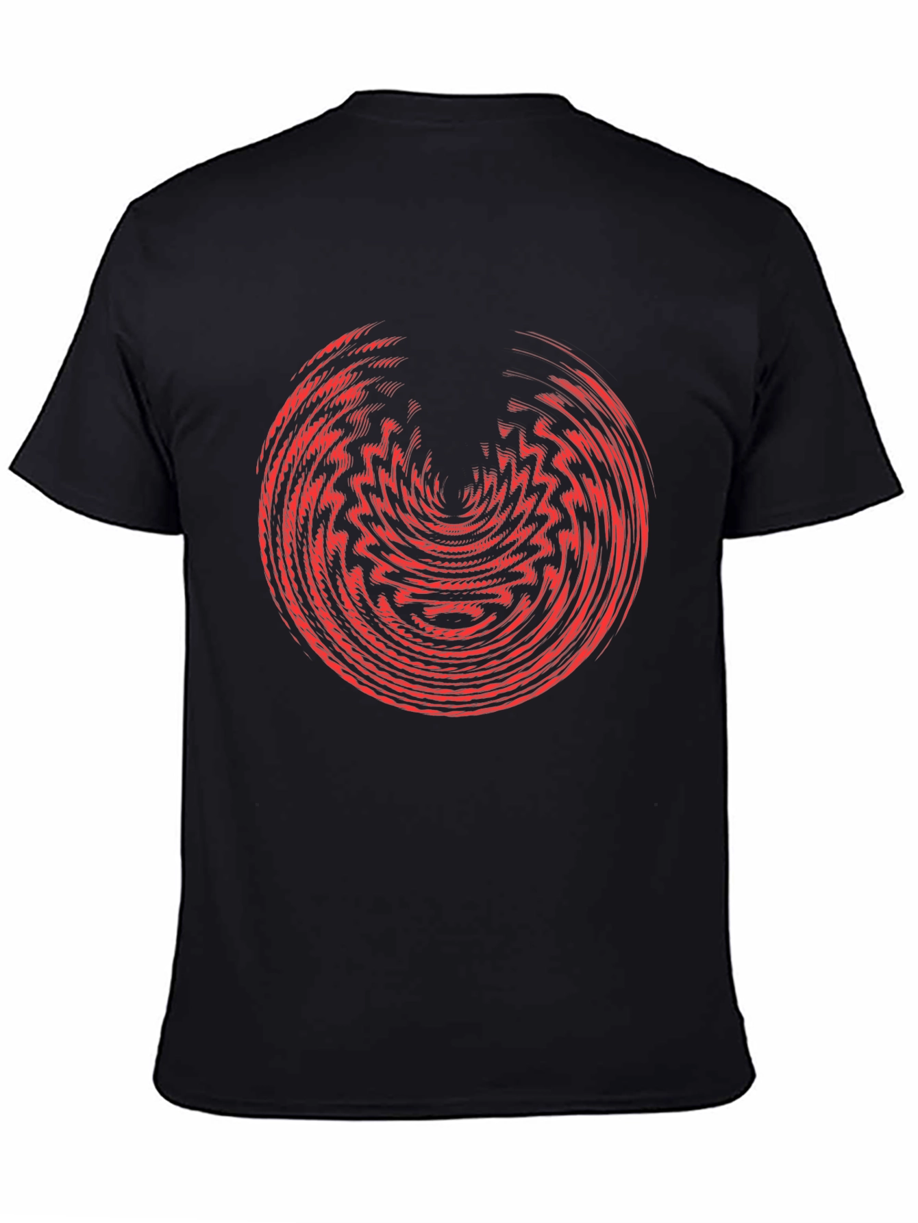 Abstract Graphic Tee - Red Vortex Design
