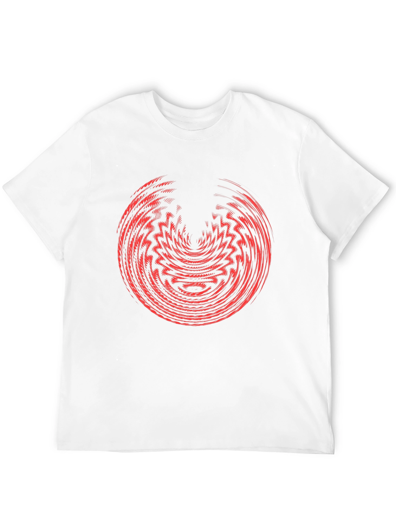 Abstract Graphic Tee - Red Vortex Design