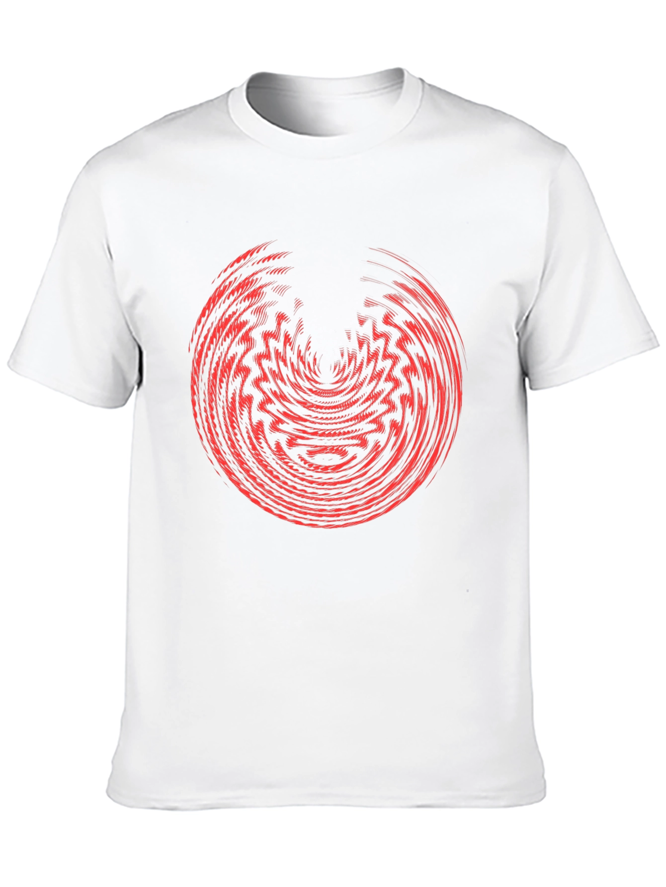 Abstract Graphic Tee - Red Vortex Design