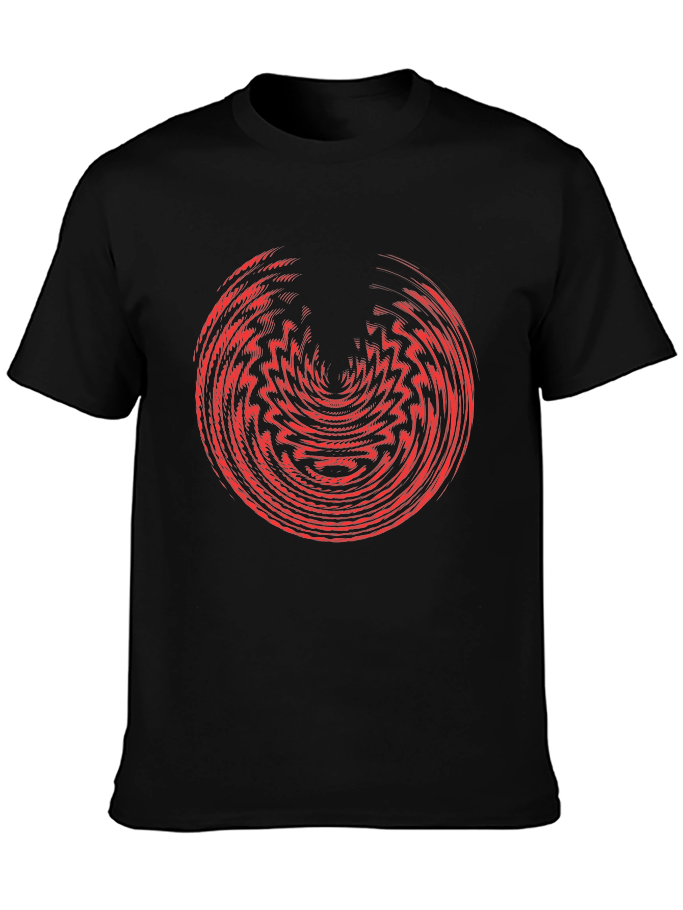 Abstract Graphic Tee - Red Vortex Design