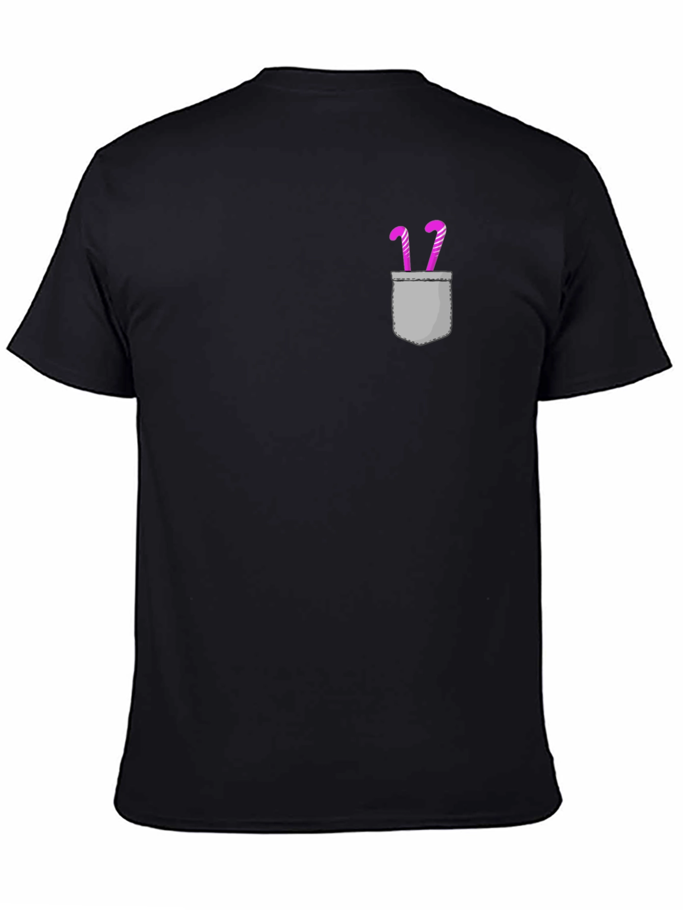 Candy Cane Pocket Tee - Graphic Novelty Shirt
