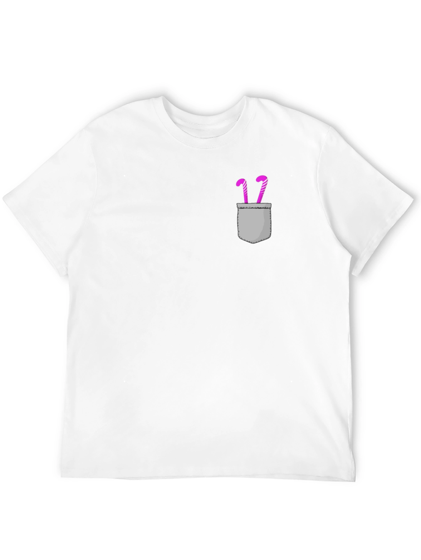 Candy Cane Pocket Tee - Graphic Novelty Shirt