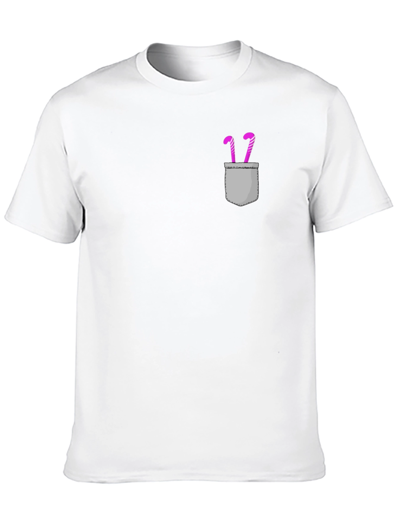 Candy Cane Pocket Tee - Graphic Novelty Shirt