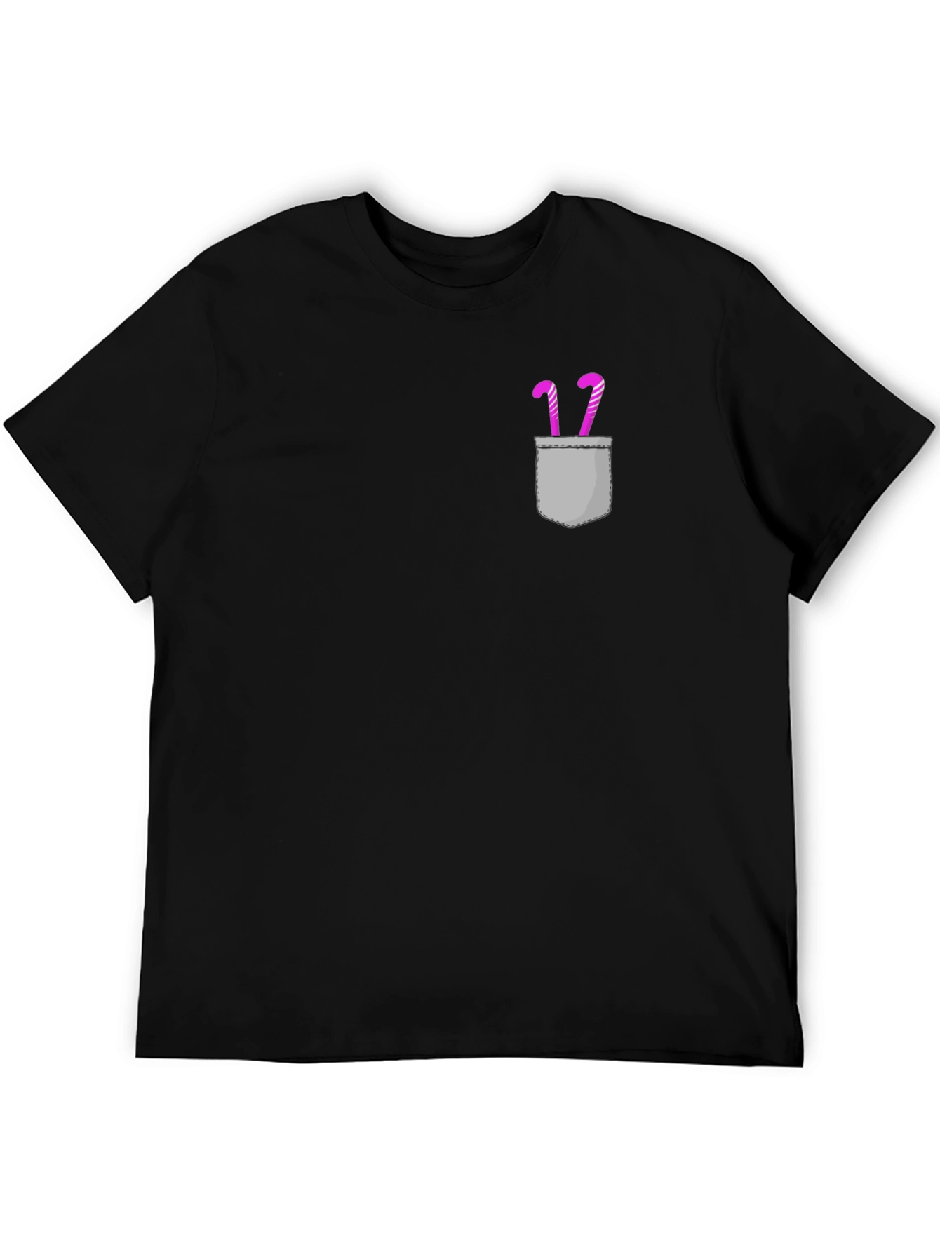 Candy Cane Pocket Tee - Graphic Novelty Shirt
