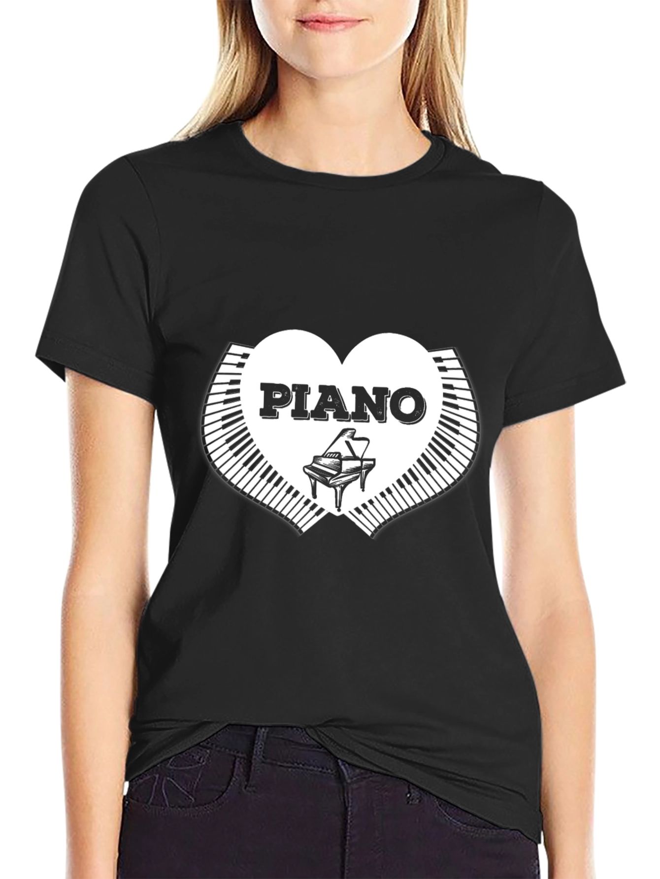 Piano Heart T-Shirt - Musician Graphic Tee