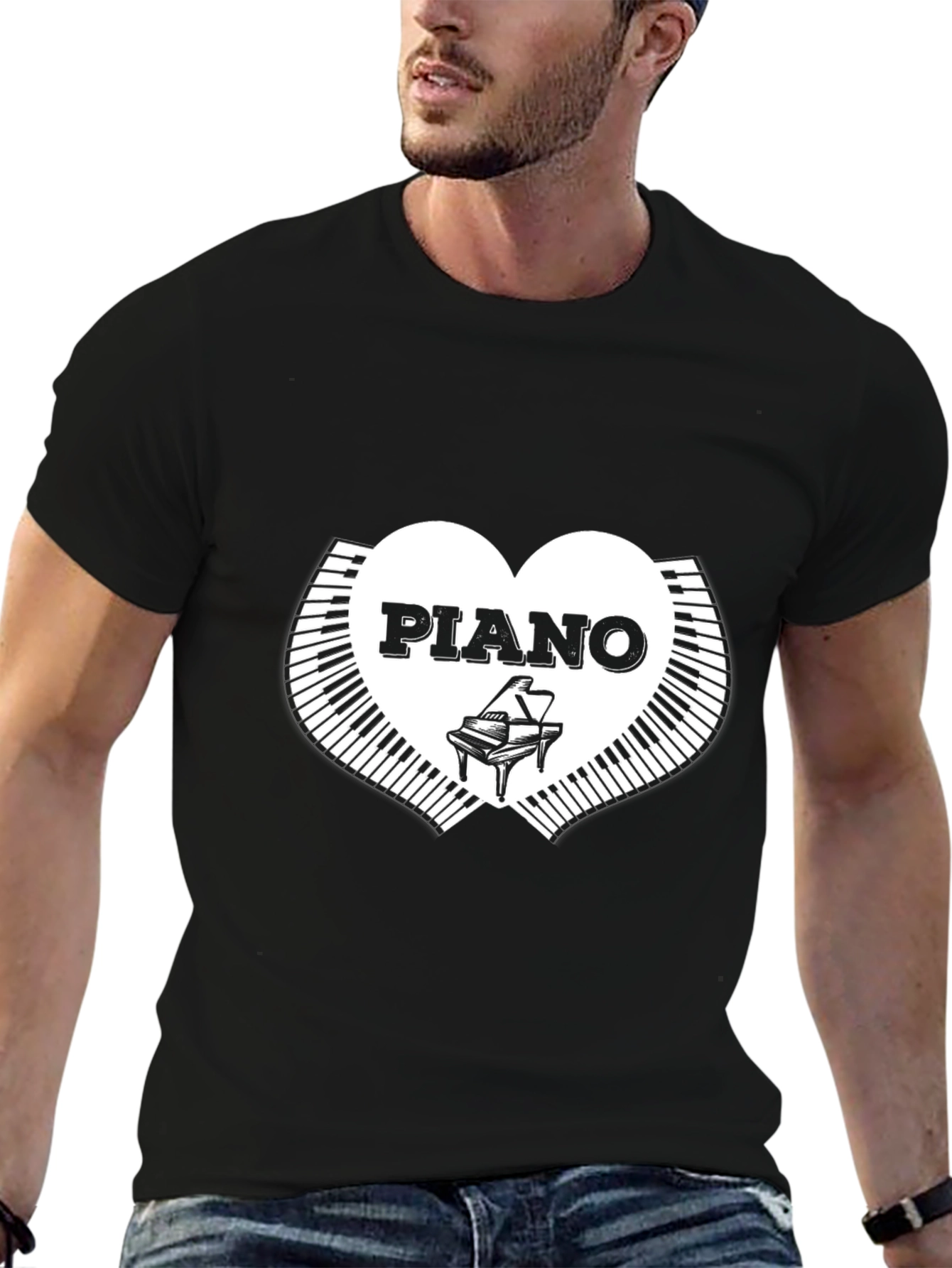 Piano Heart T-Shirt - Musician Graphic Tee