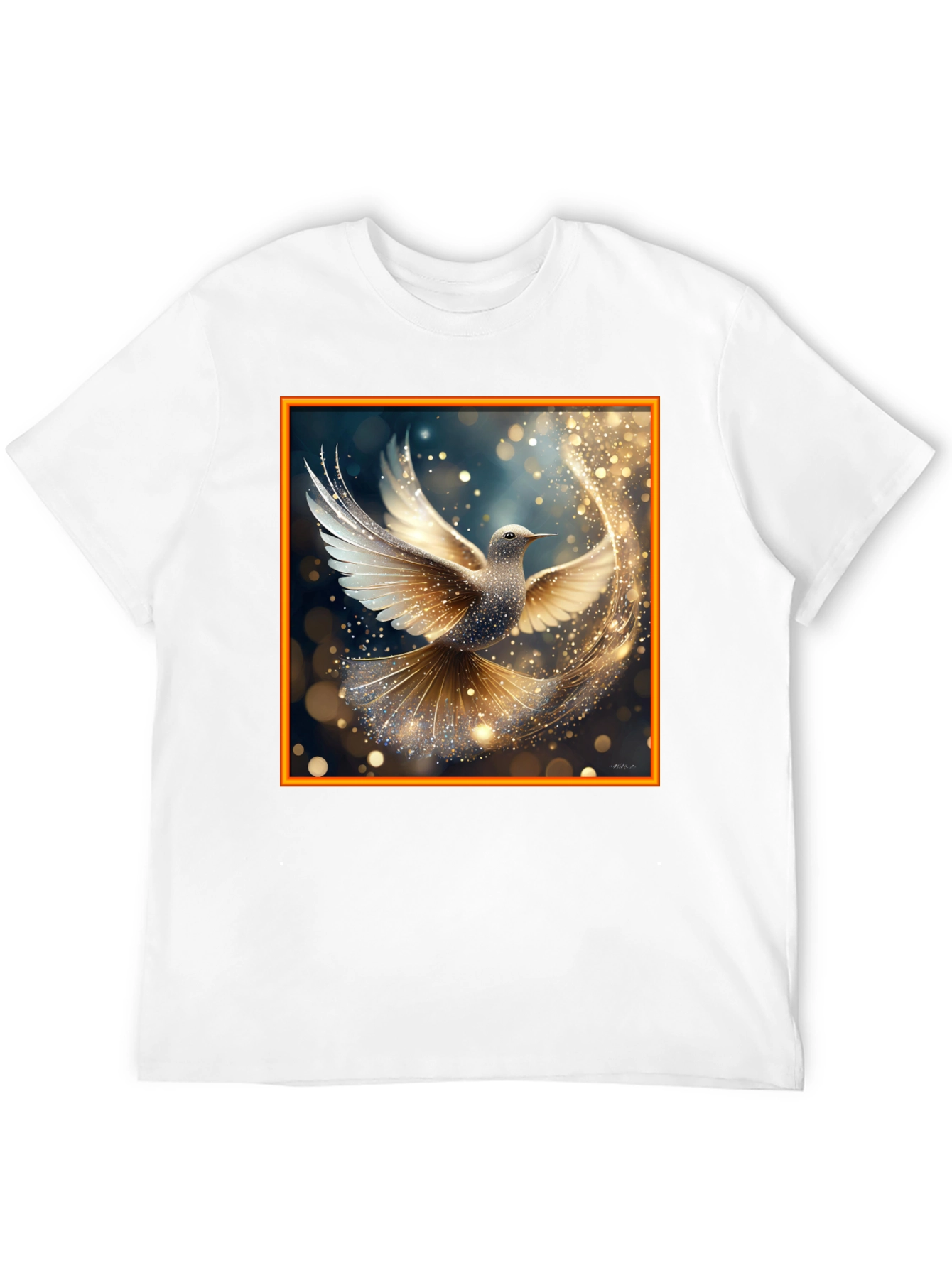 Dove Sparkle Graphic Tee - Elegant Design