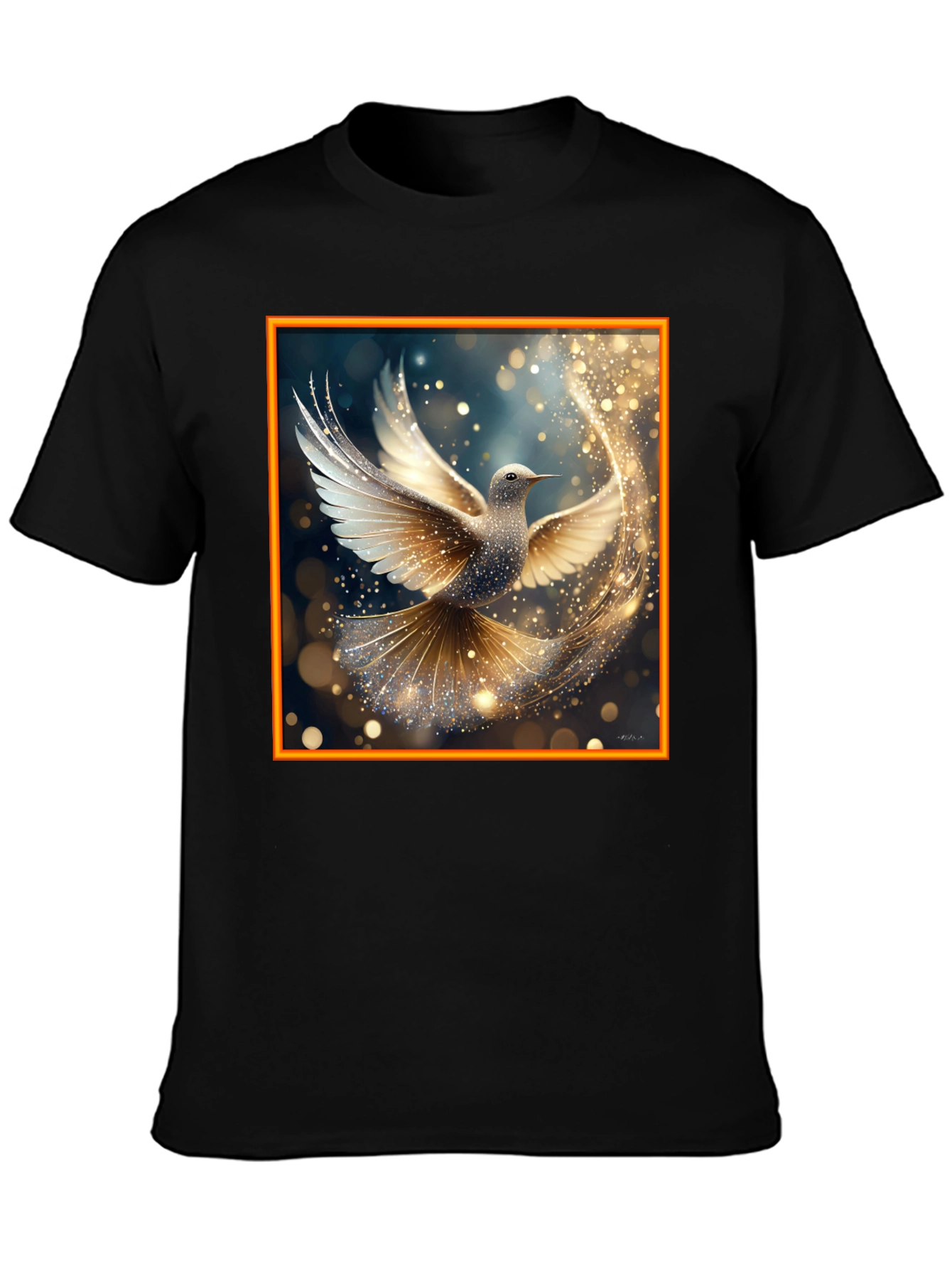Dove Sparkle Graphic Tee - Elegant Design