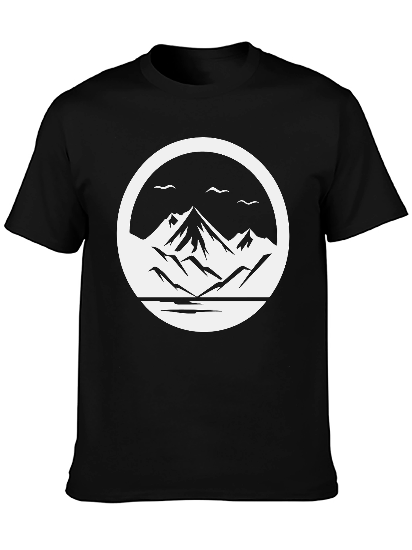 Mountain Circle Graphic Tee - Black Unisex T-Shirt