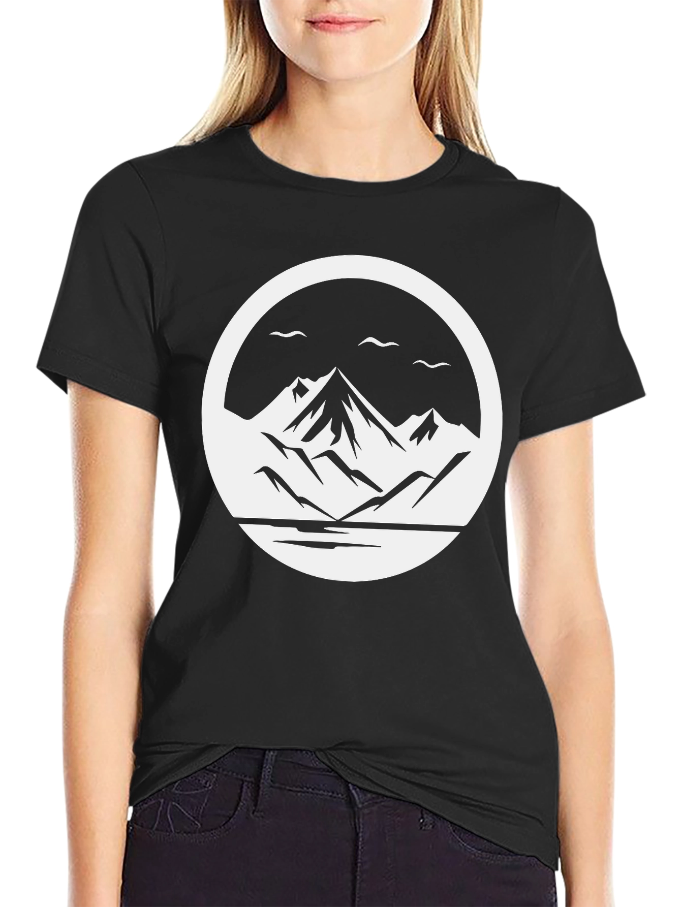 Mountain Circle Graphic Tee - Black Unisex T-Shirt