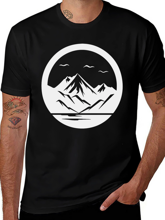 Mountain Circle Graphic Tee - Black Unisex T-Shirt