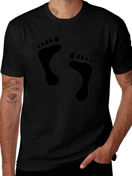 Footprint Graphic Print Tee - Black Unisex T-Shirt