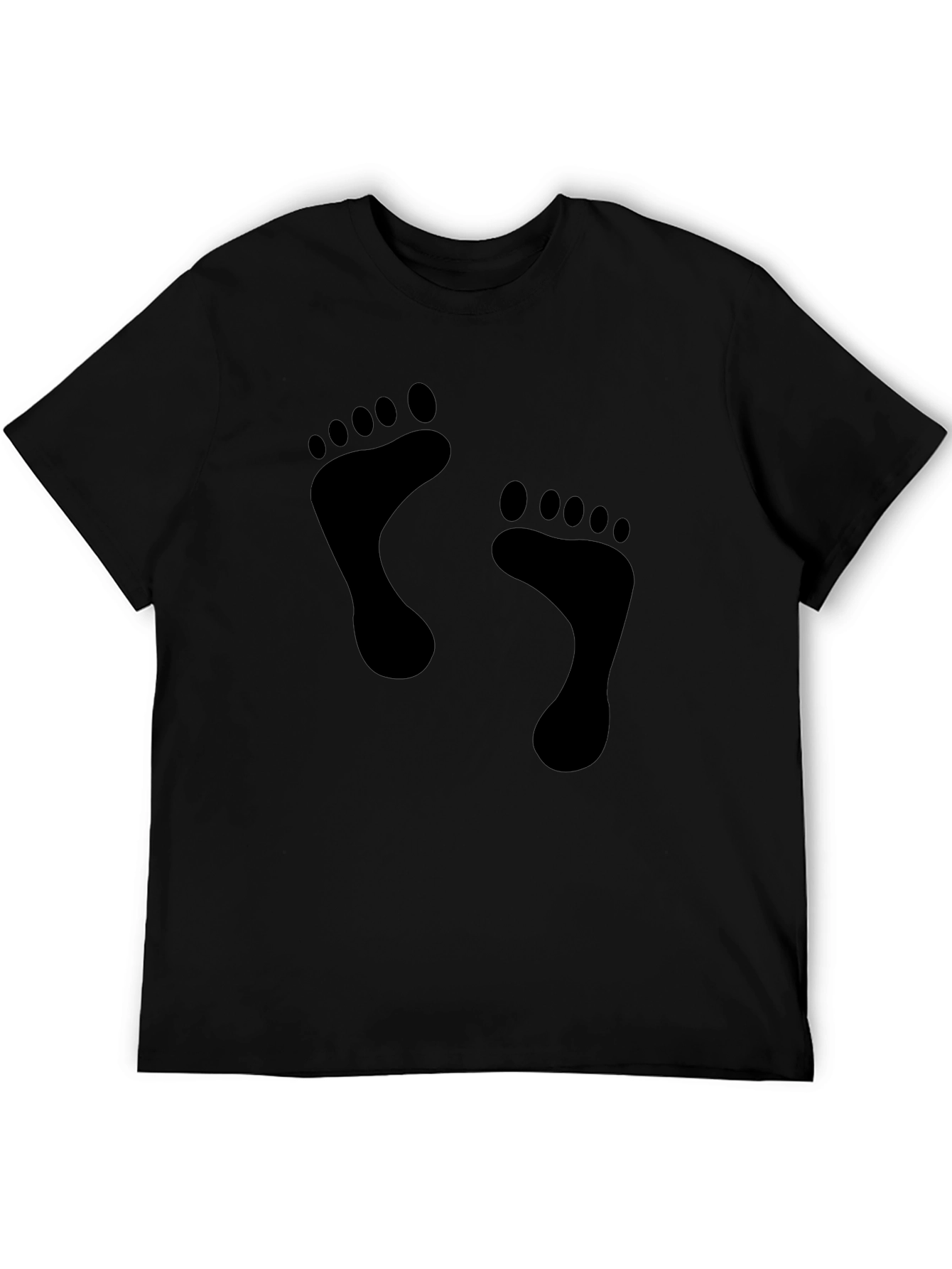 Footprint Graphic Print Tee - Black Unisex T-Shirt