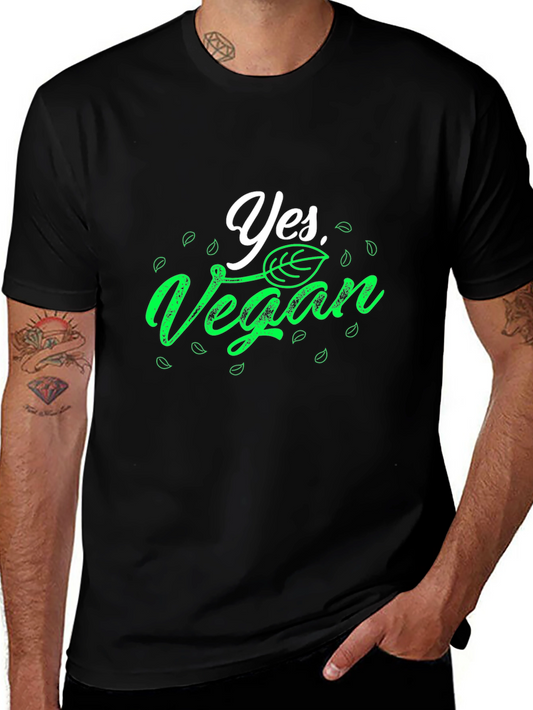 Yes Vegan T-Shirt - Black Cotton Tee