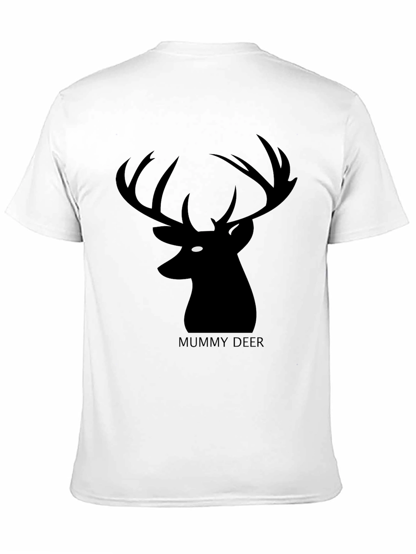 Mummy Deer Graphic T-Shirt - Black Casual Style