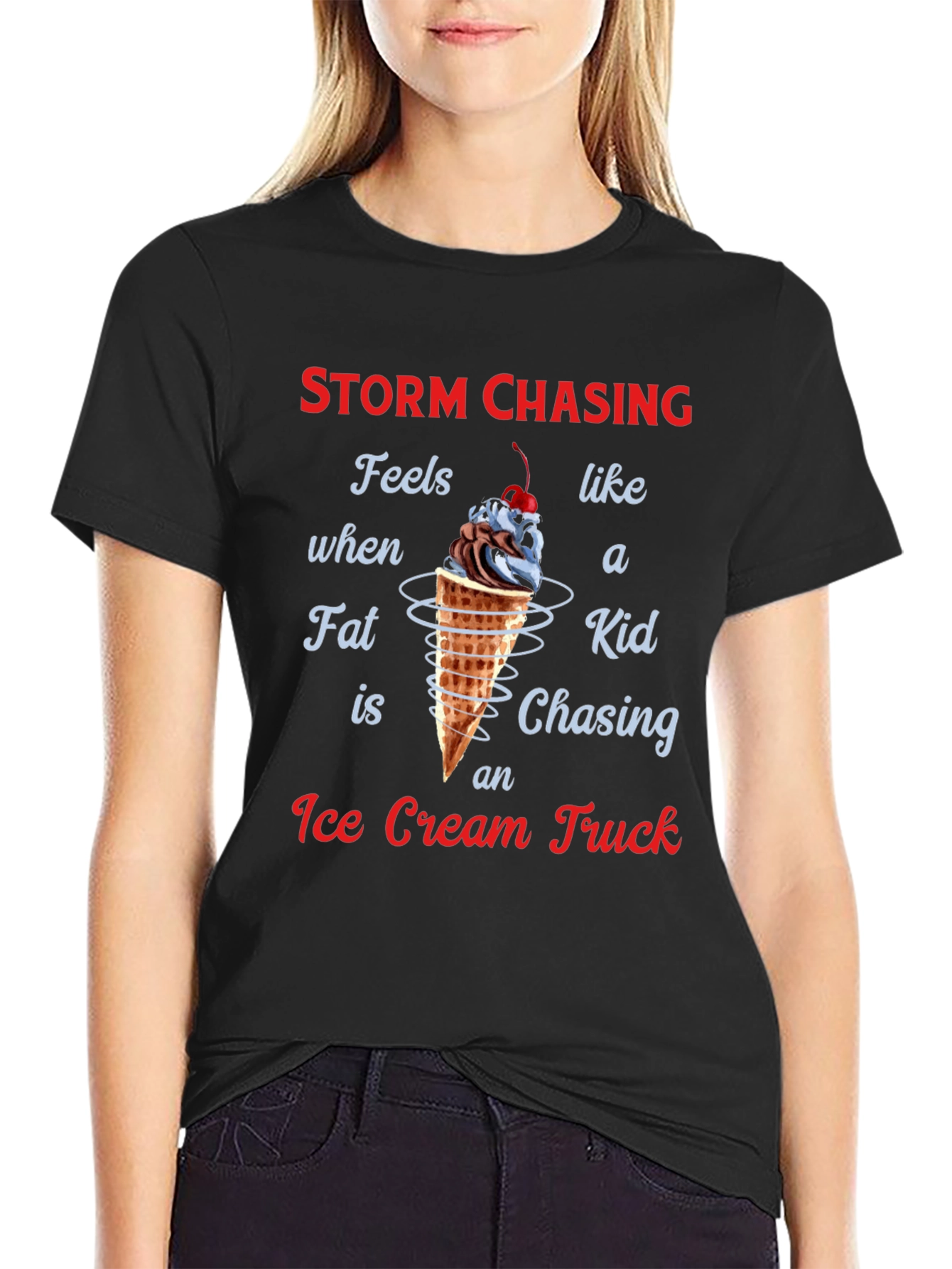 Storm Chasing Ice Cream Truck Graphic T-Shirt