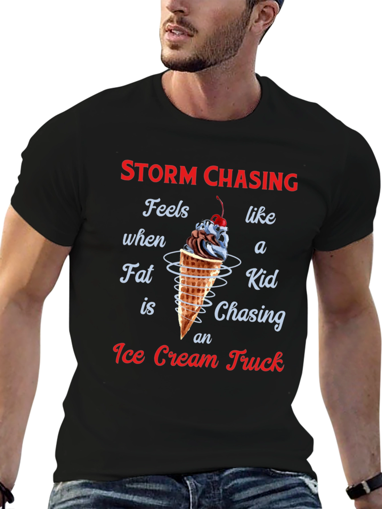 Storm Chasing Ice Cream Truck Graphic T-Shirt