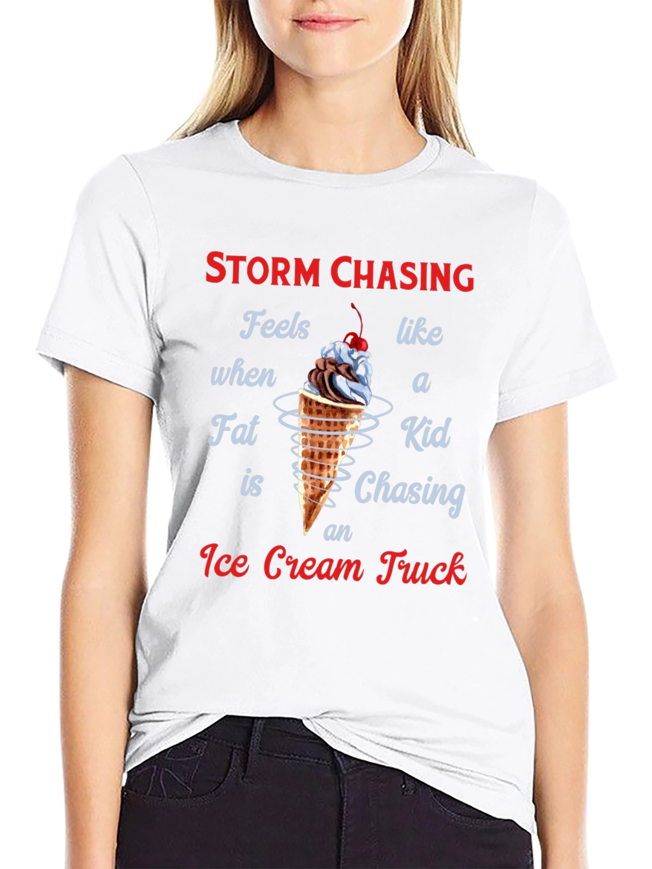 Storm Chasing Ice Cream Truck Graphic T-Shirt