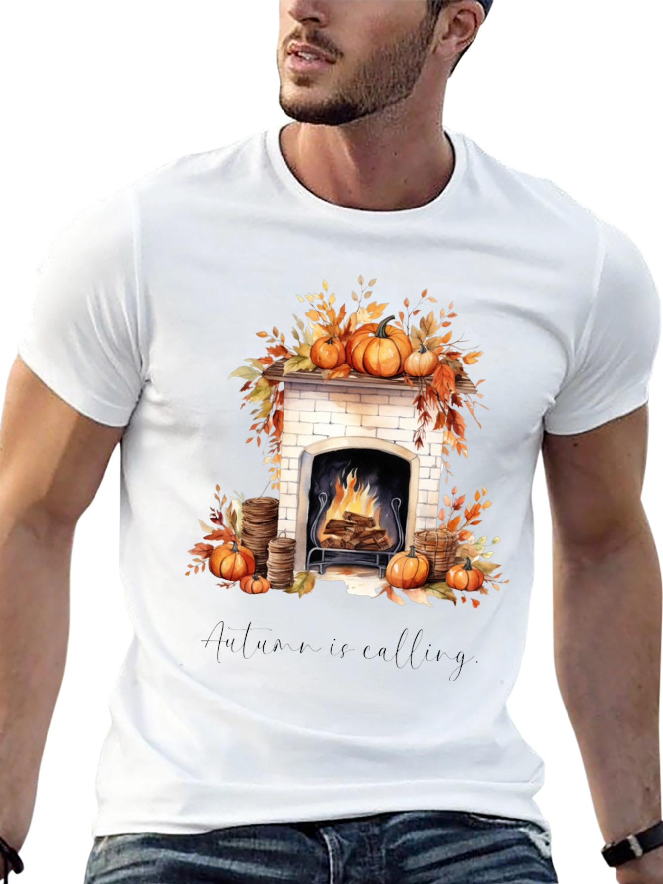 Autumn Calling Black Graphic Tee