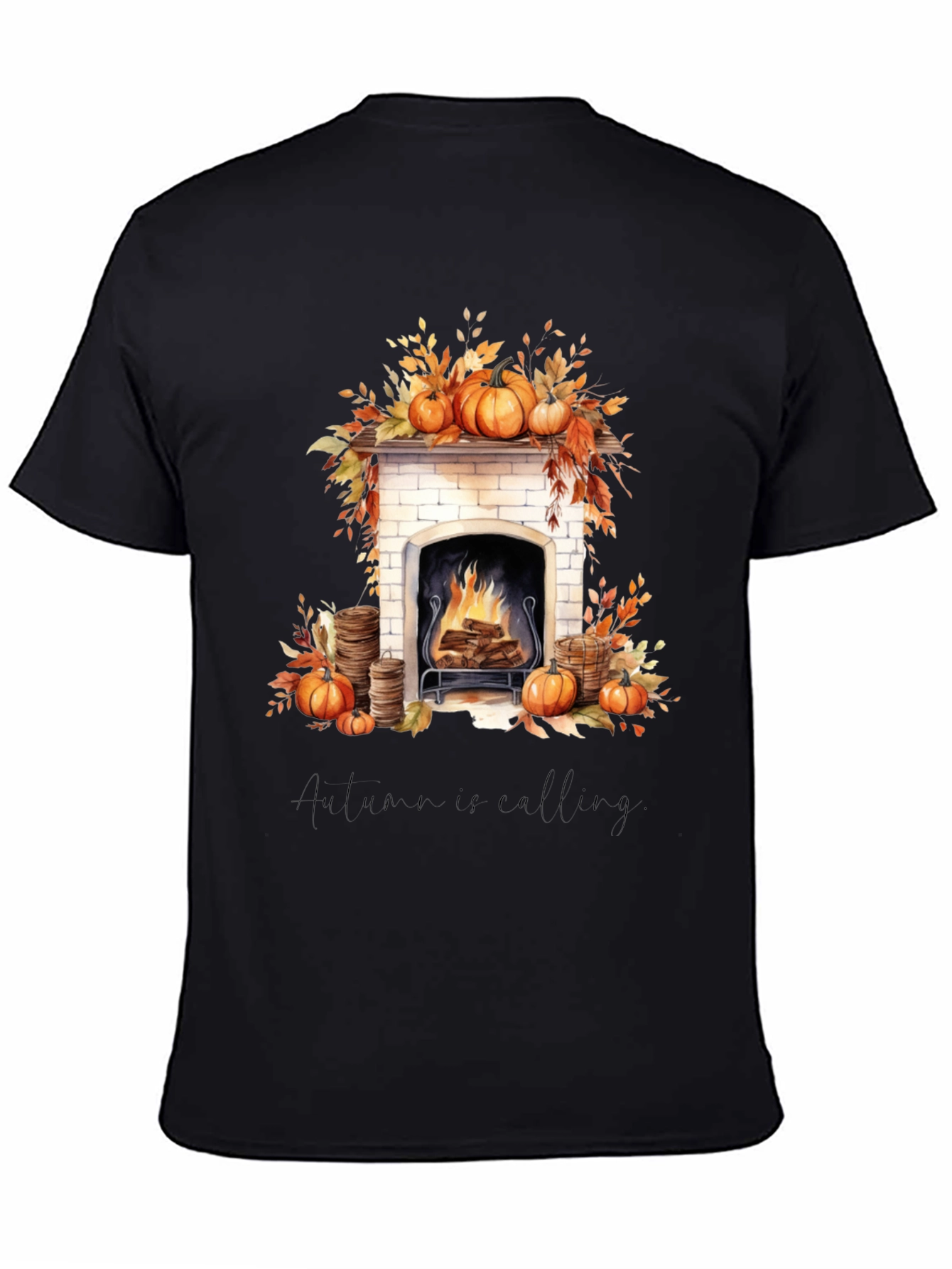 Autumn Calling Black Graphic Tee