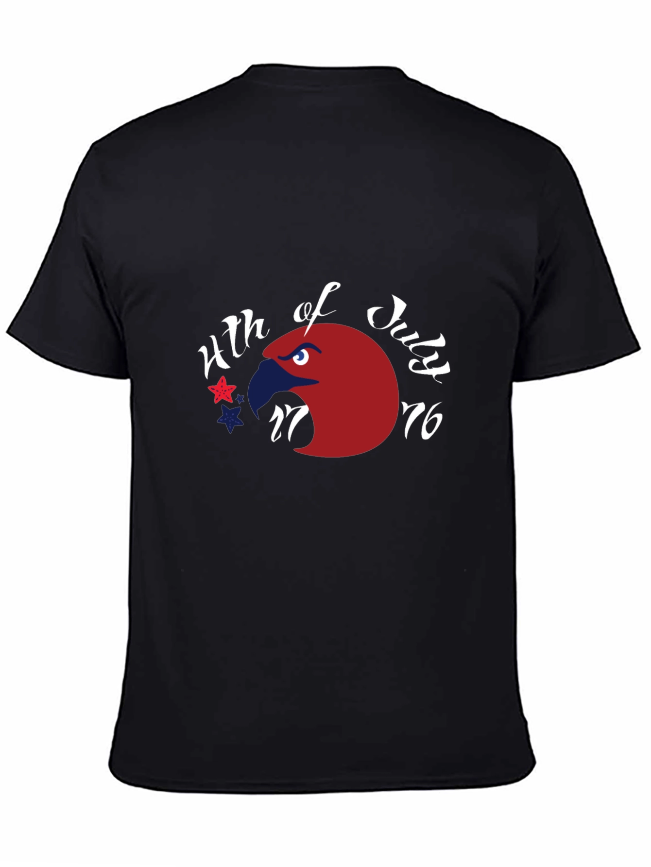 Patriotic Eagle 4th of July Graphic Tee - Black