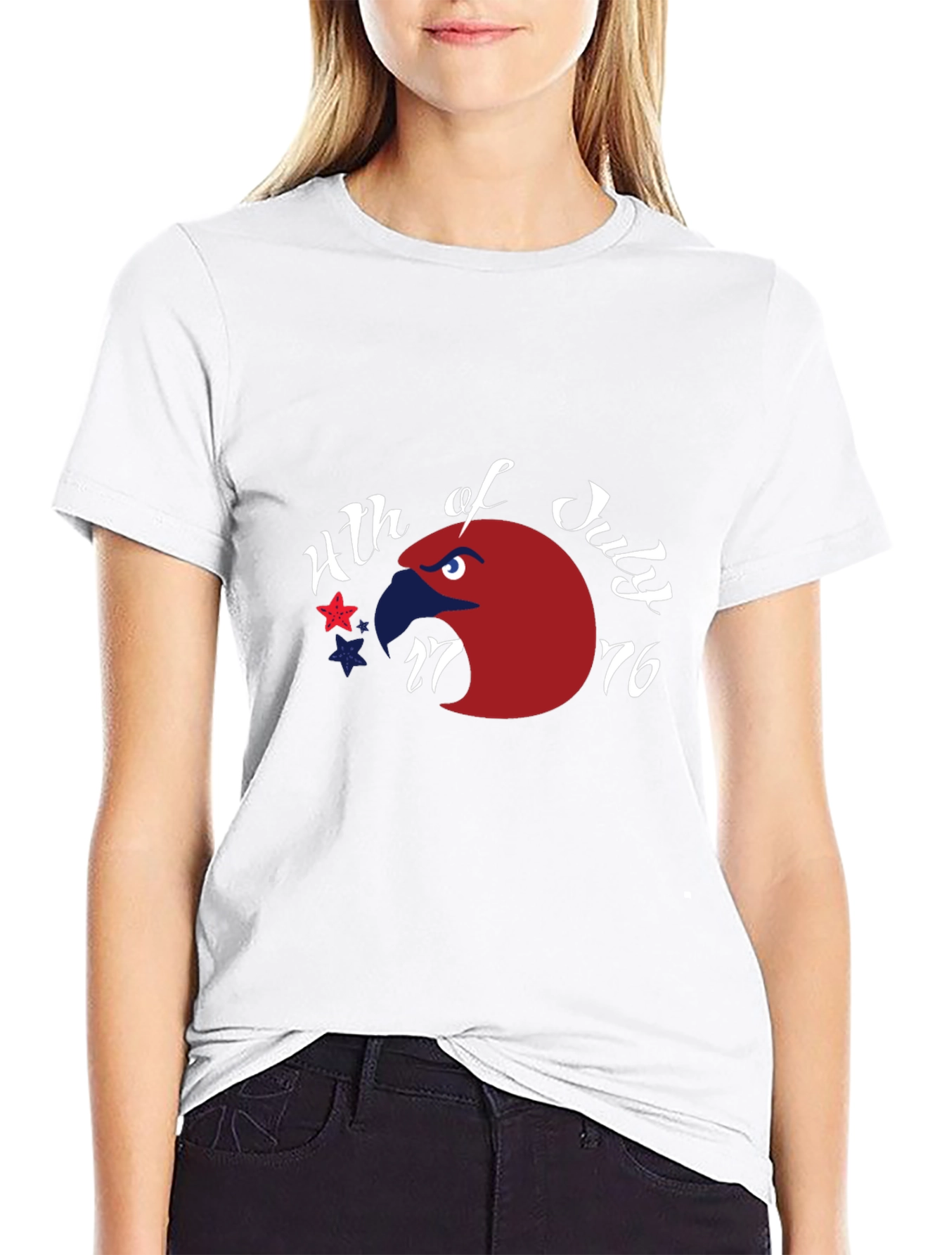 Patriotic Eagle 4th of July Graphic Tee - Black