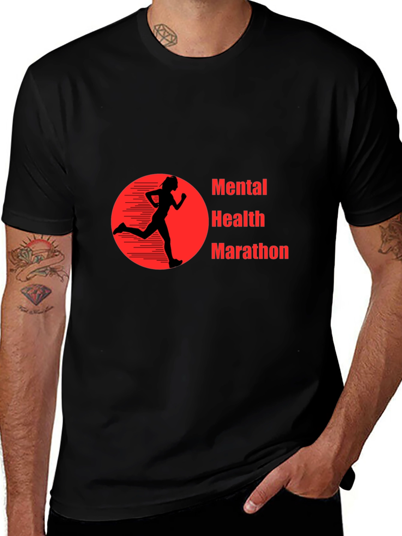 Mental Health Marathon Black T-Shirt
