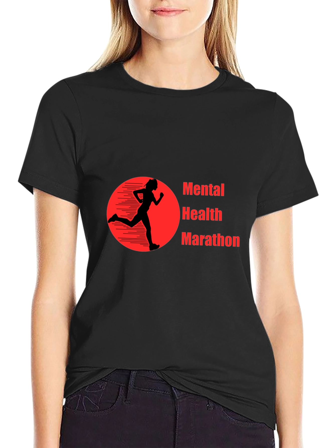 Mental Health Marathon Black T-Shirt