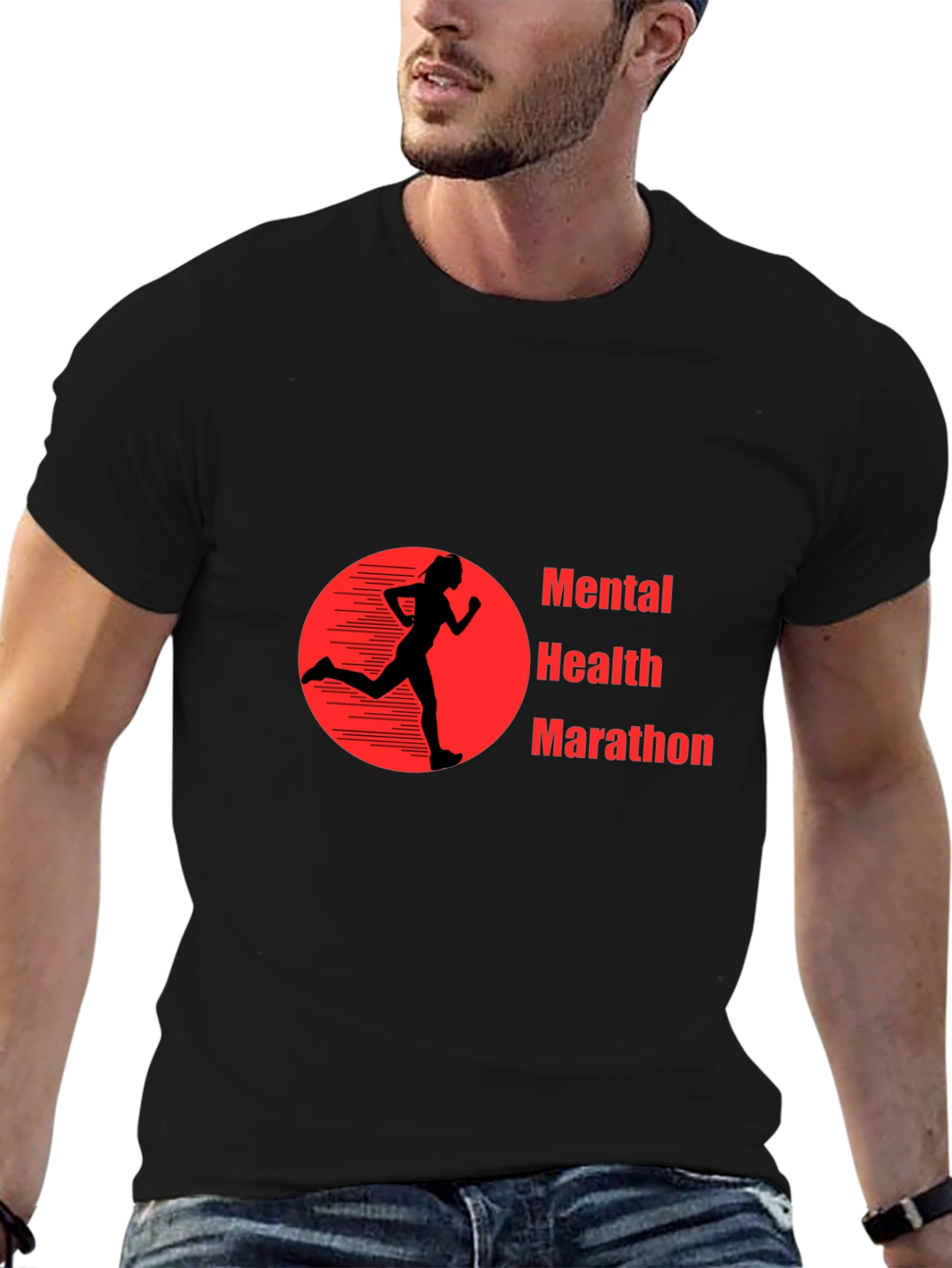 Mental Health Marathon Black T-Shirt