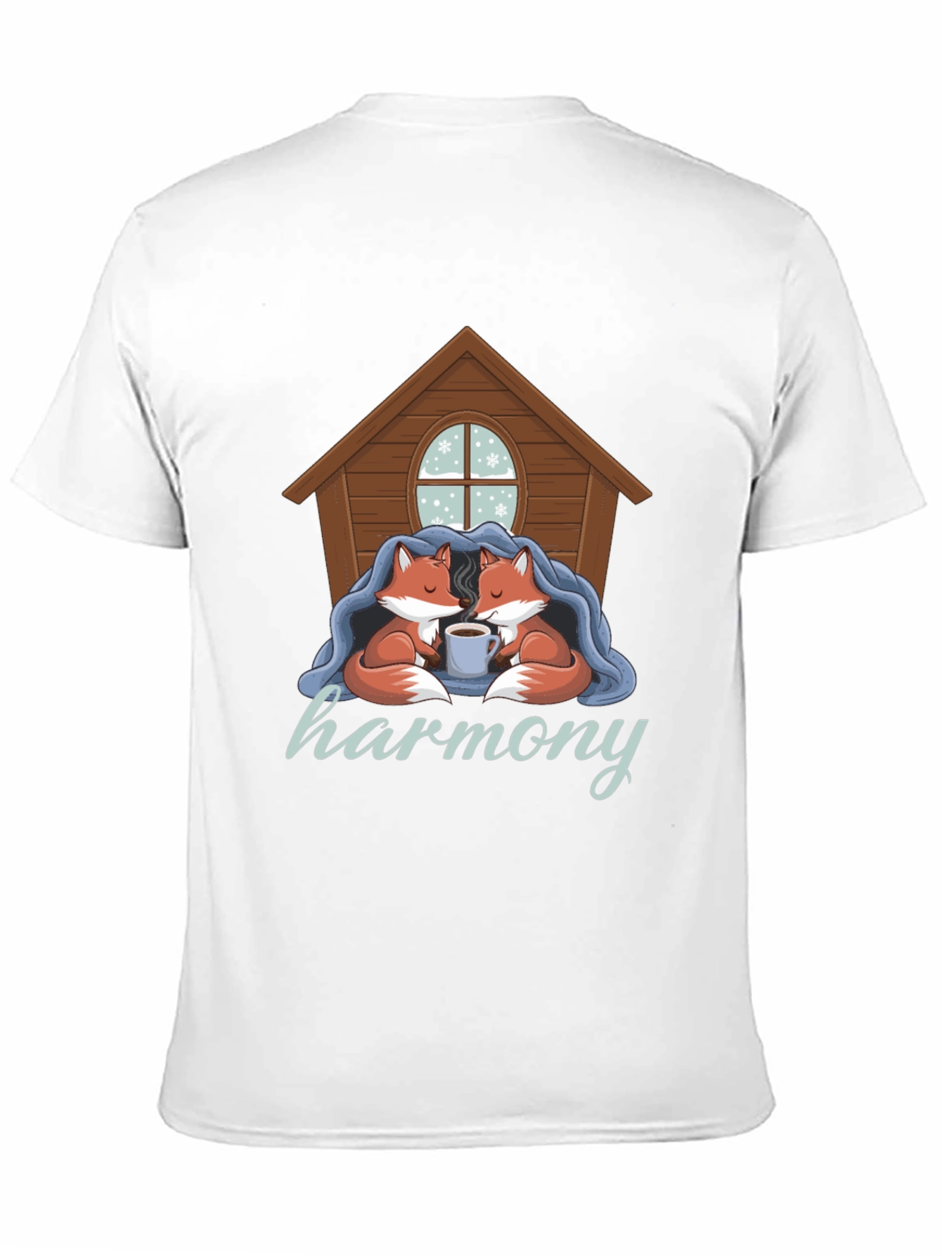 Cozy Foxes Harmony Black Graphic Tee