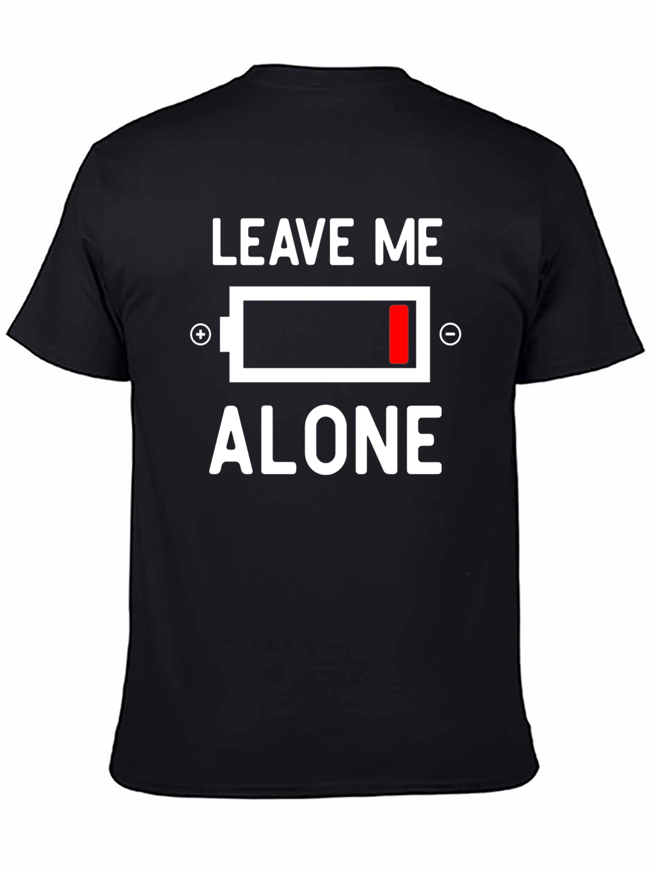 Leave Me Alone Low Battery Graphic Tee - Black