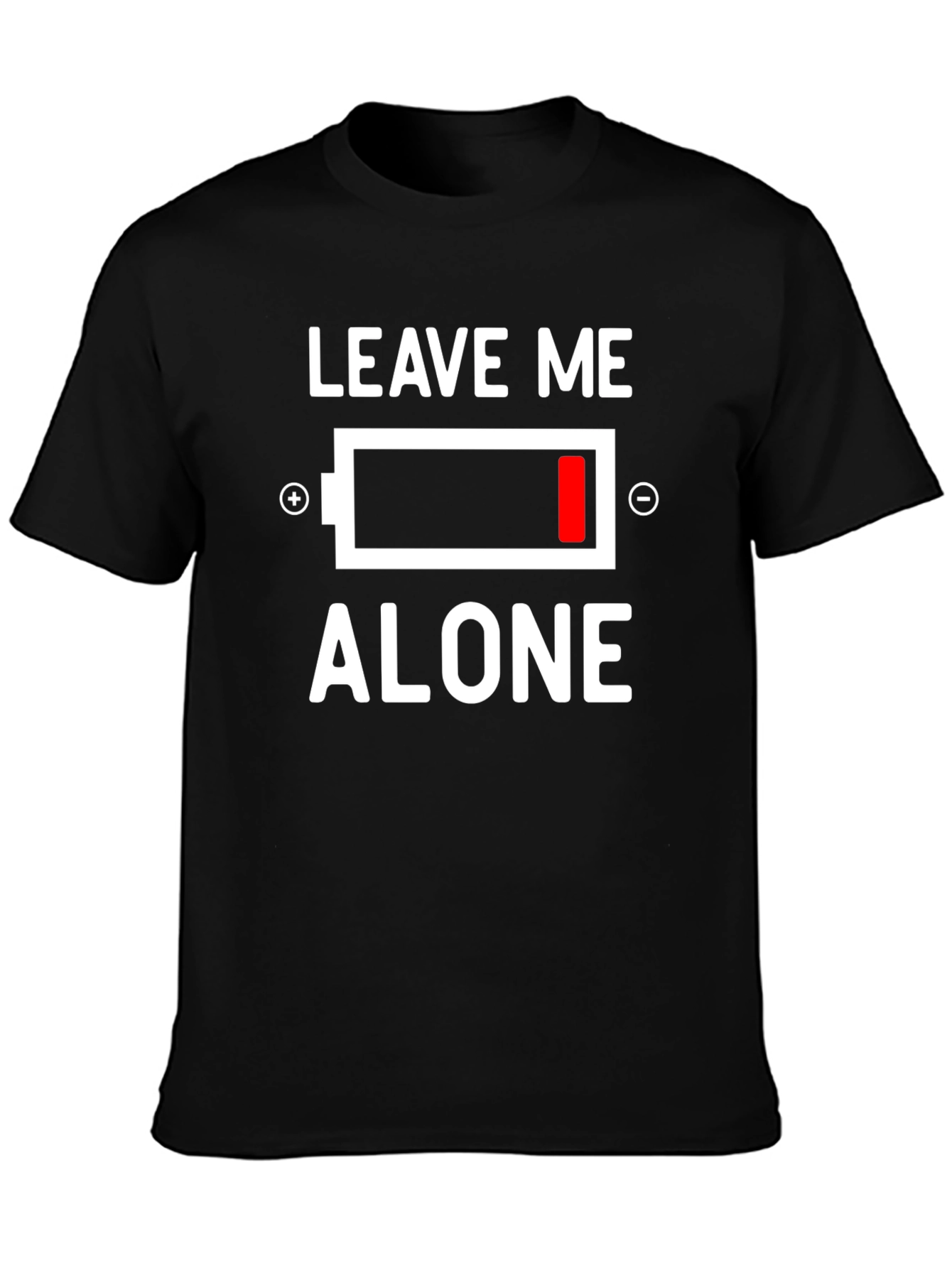 Leave Me Alone Low Battery Graphic Tee - Black