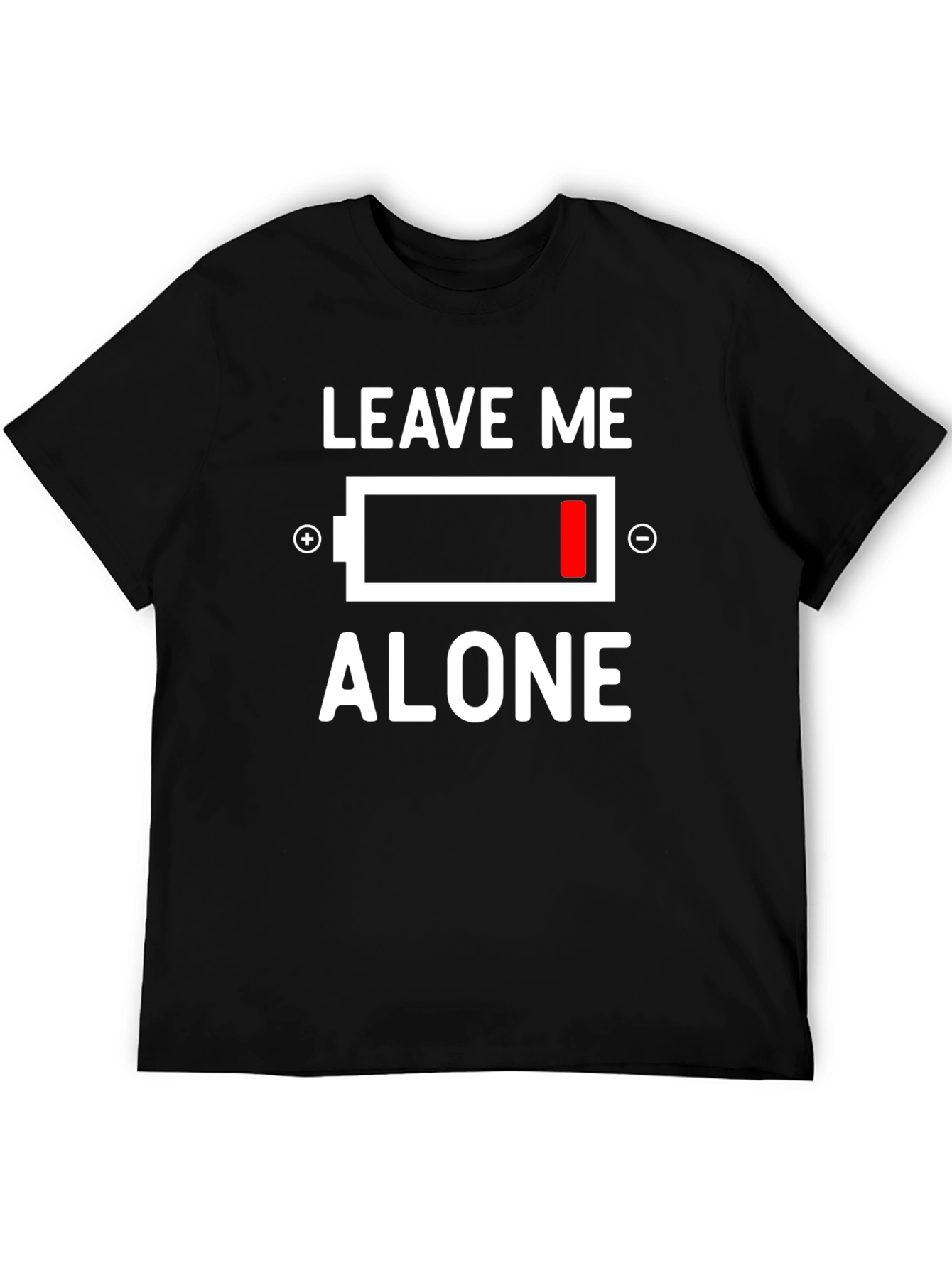 Leave Me Alone Low Battery Graphic Tee - Black