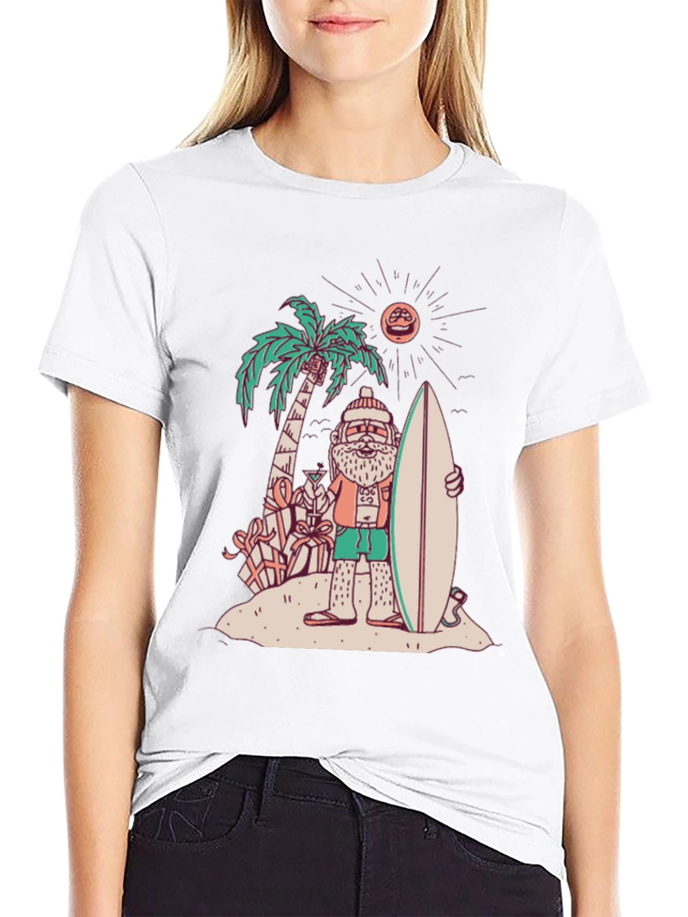Tropical Santa Surfer T-Shirt