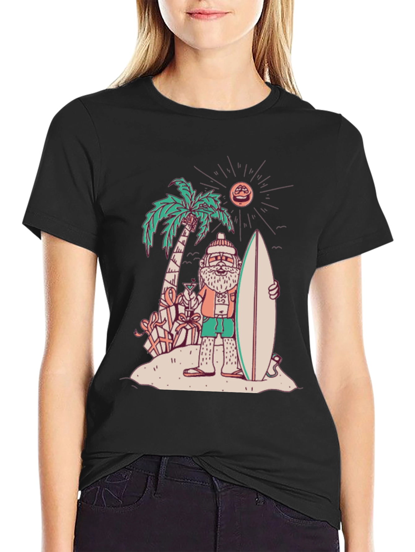 Tropical Santa Surfer T-Shirt