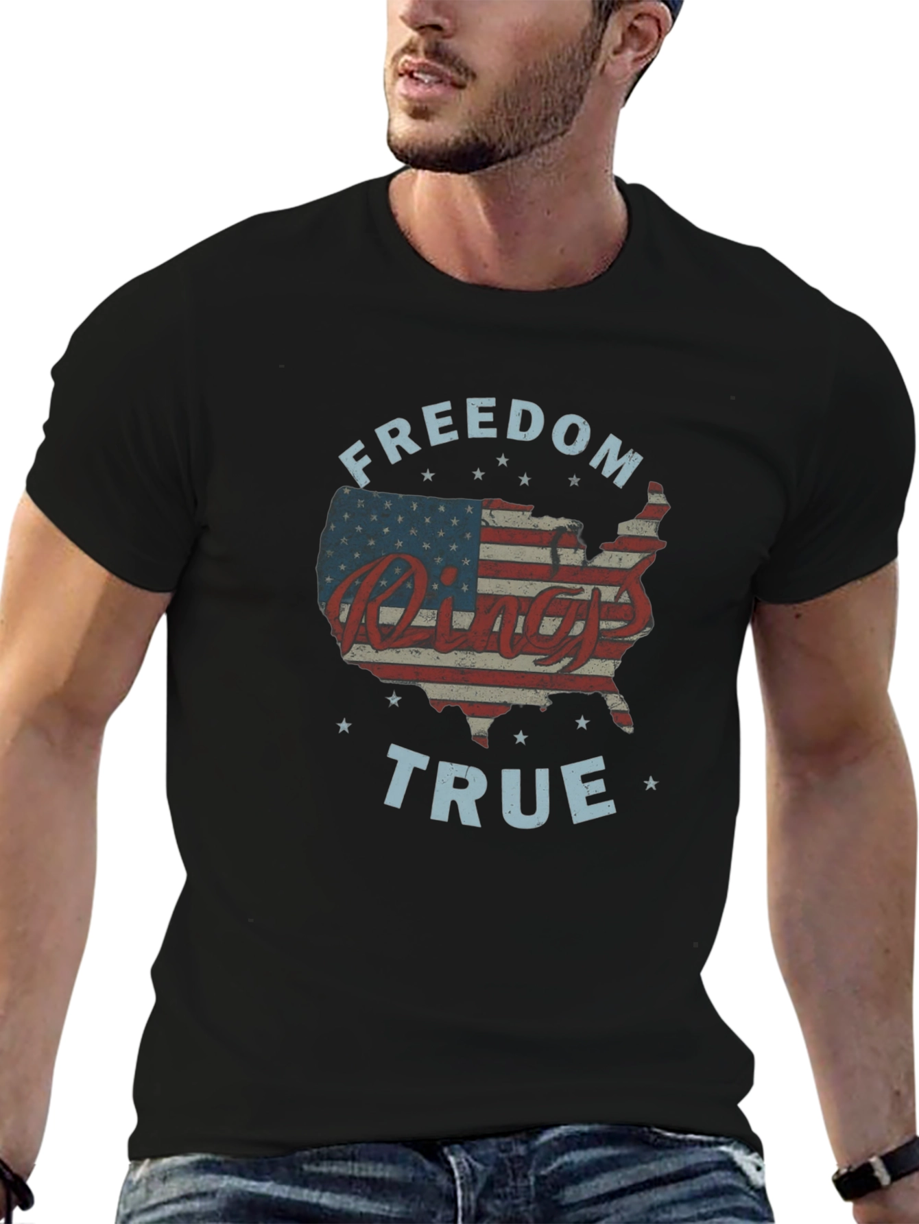 Freedom Rings True Patriotic Graphic Tee