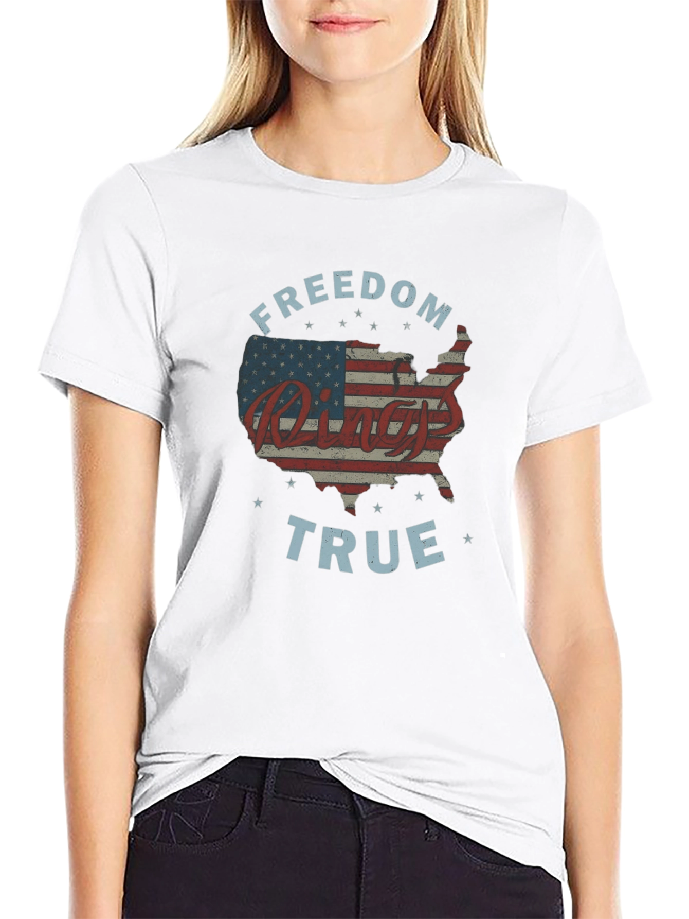 Freedom Rings True Patriotic Graphic Tee