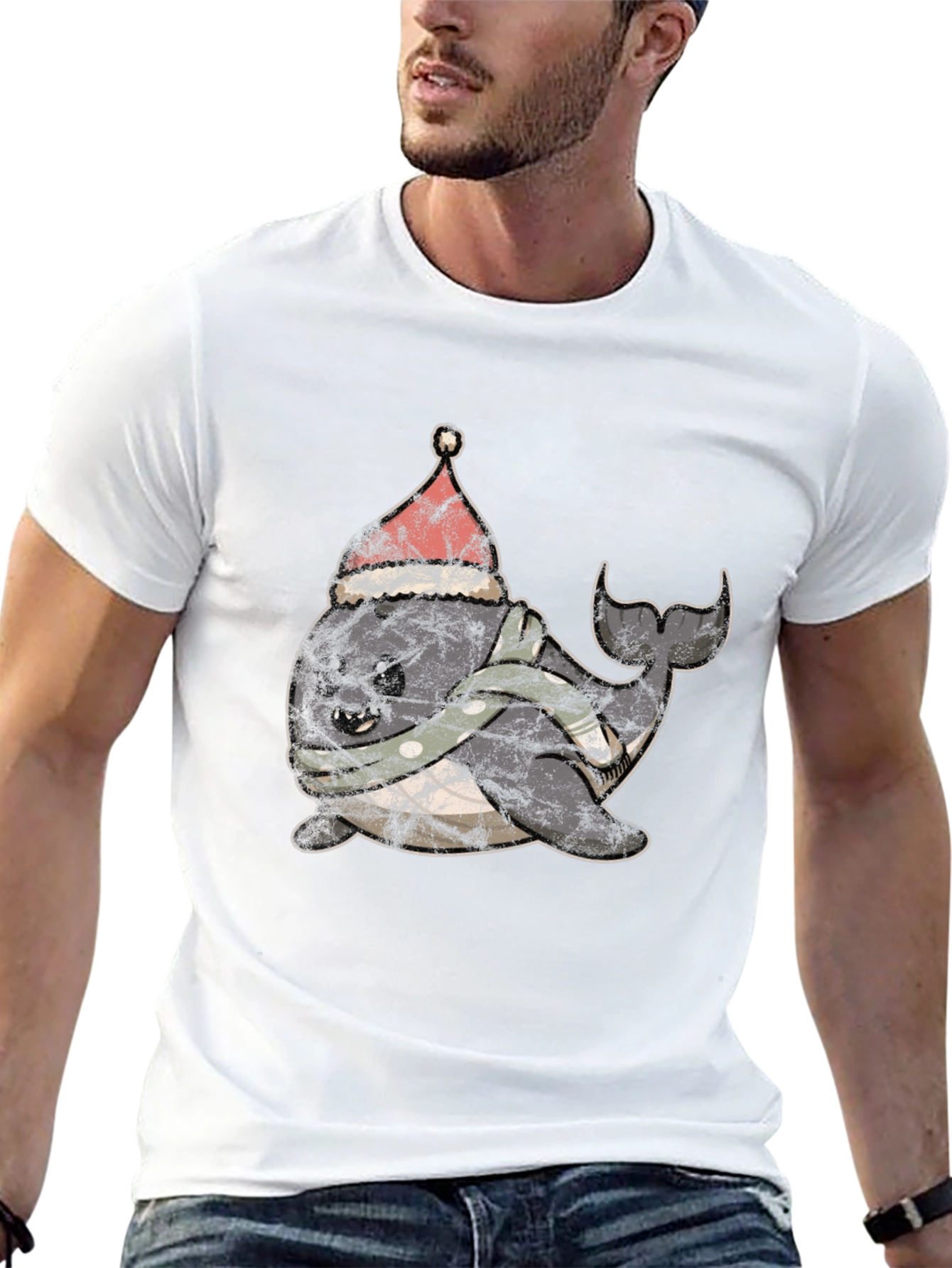 Festive Narwhal T-Shirt - Holiday Fun