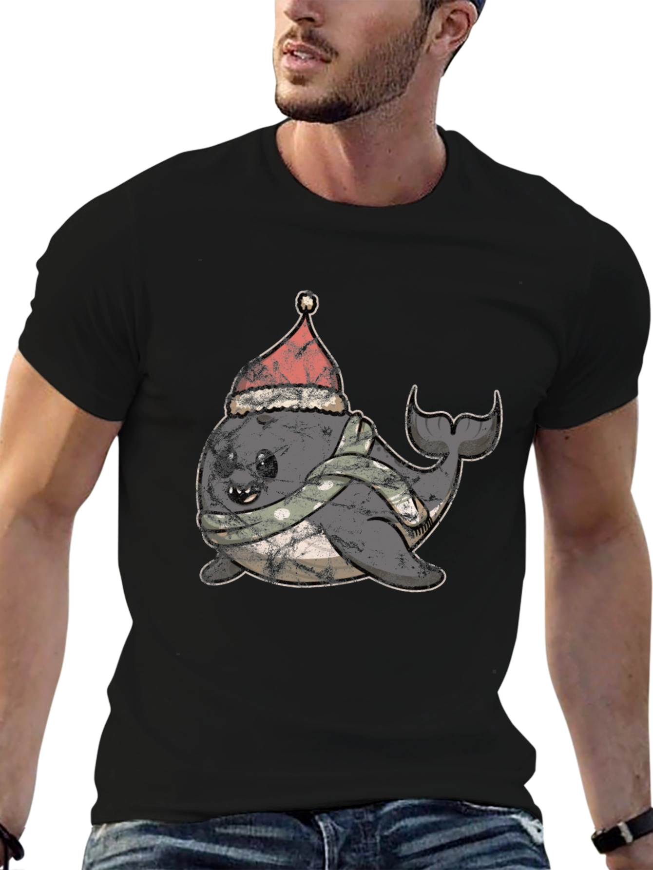 Festive Narwhal T-Shirt - Holiday Fun