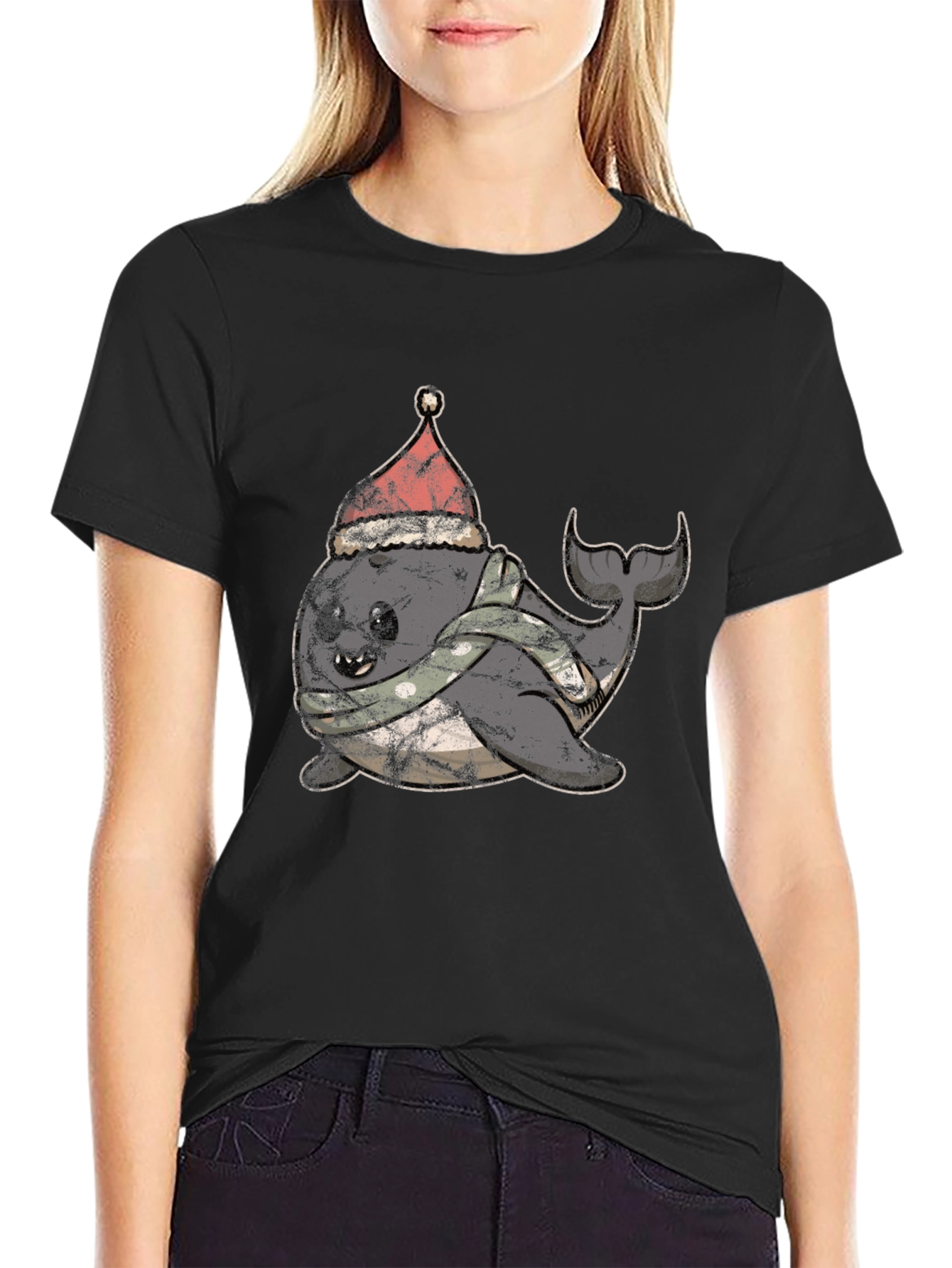 Festive Narwhal T-Shirt - Holiday Fun