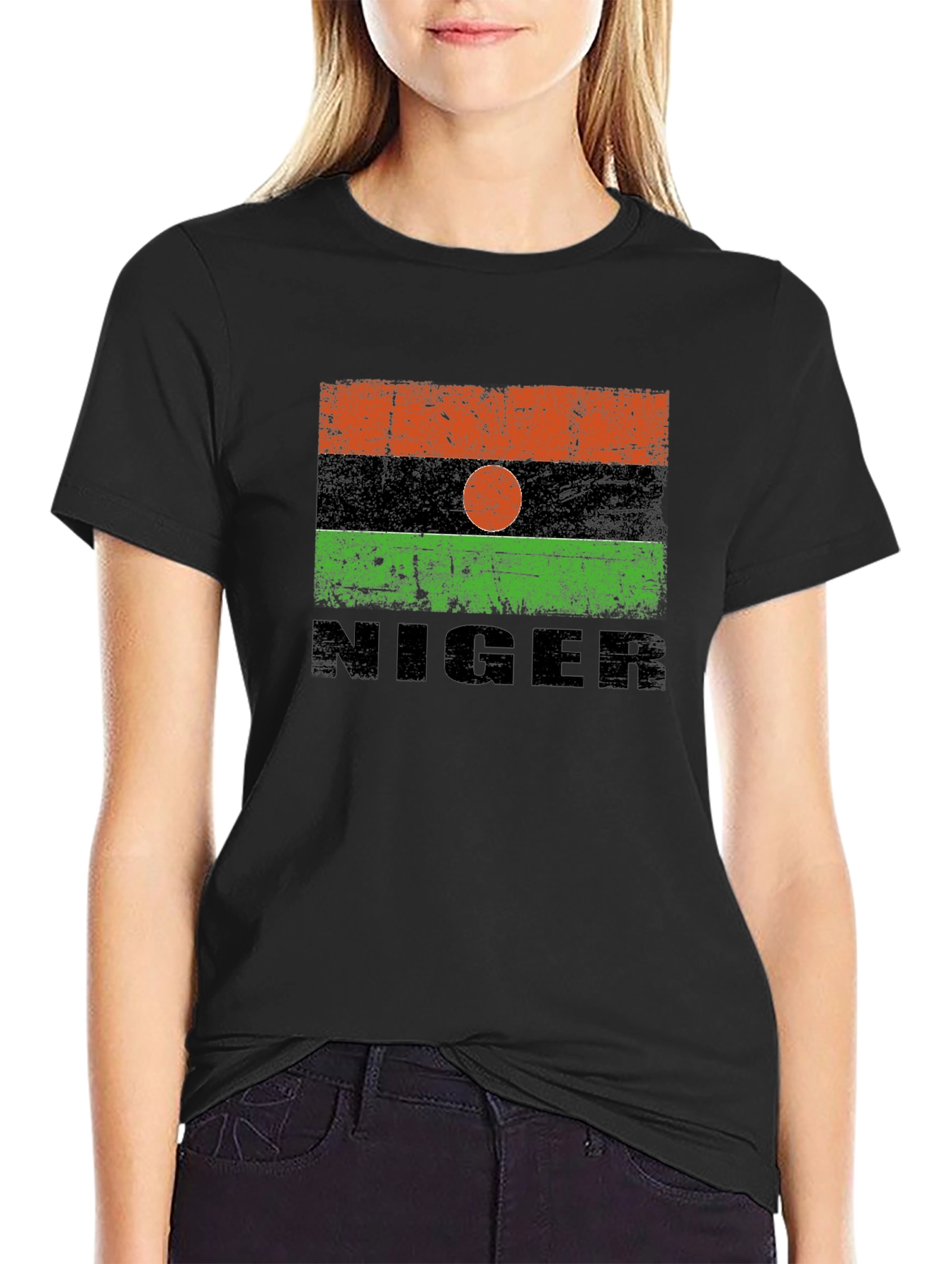 Niger Flag T-Shirt - Distressed Design