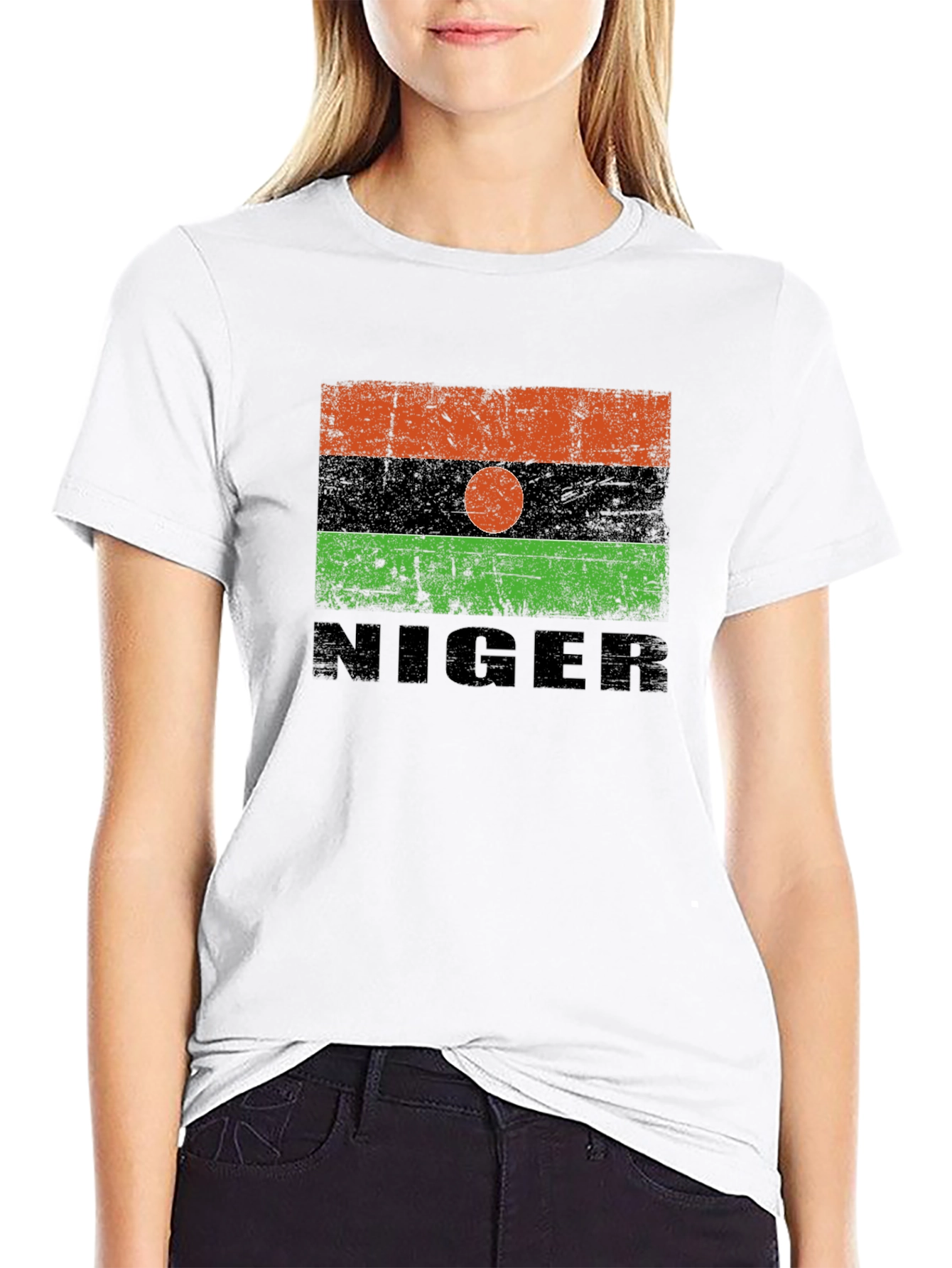 Niger Flag T-Shirt - Distressed Design