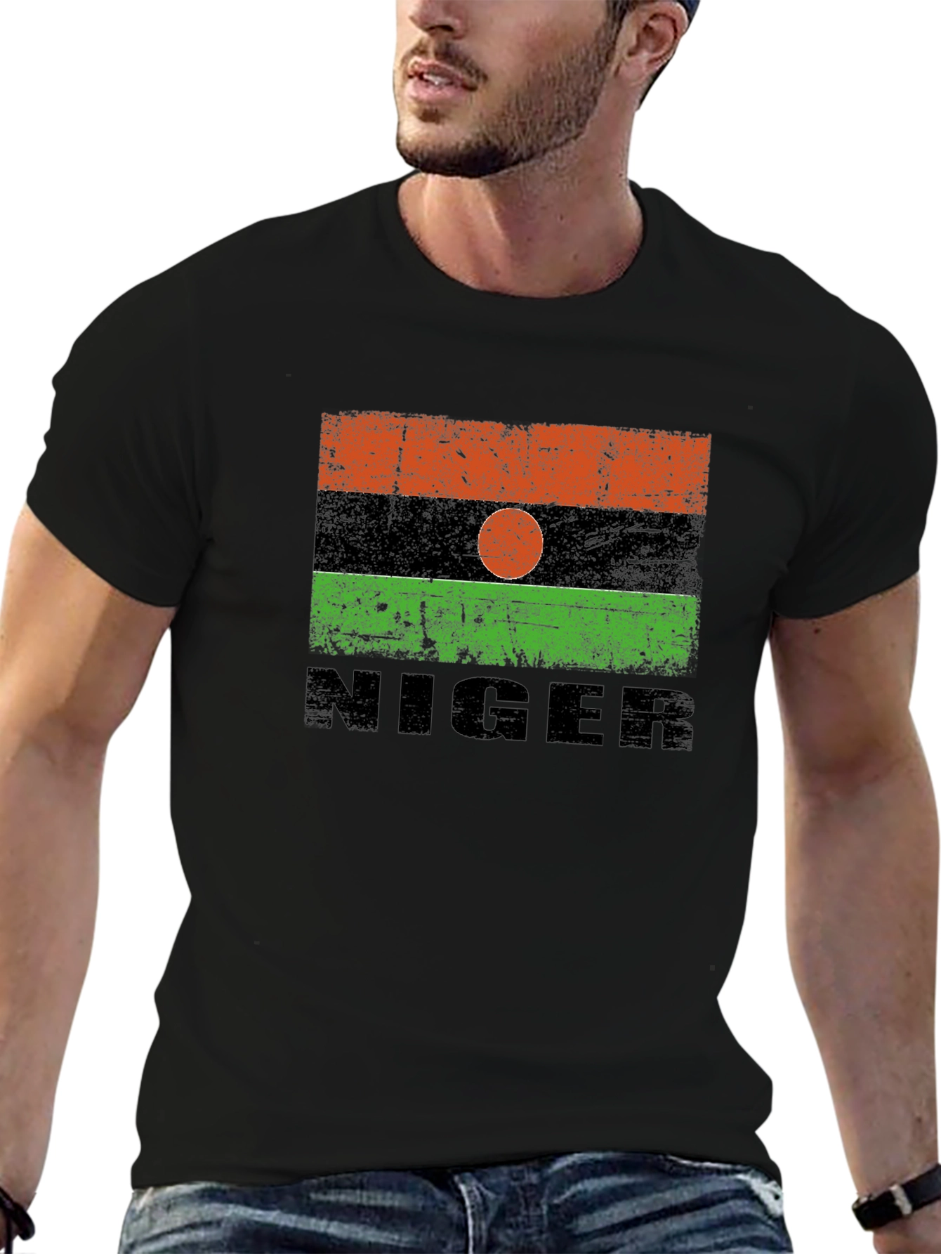 Niger Flag T-Shirt - Distressed Design