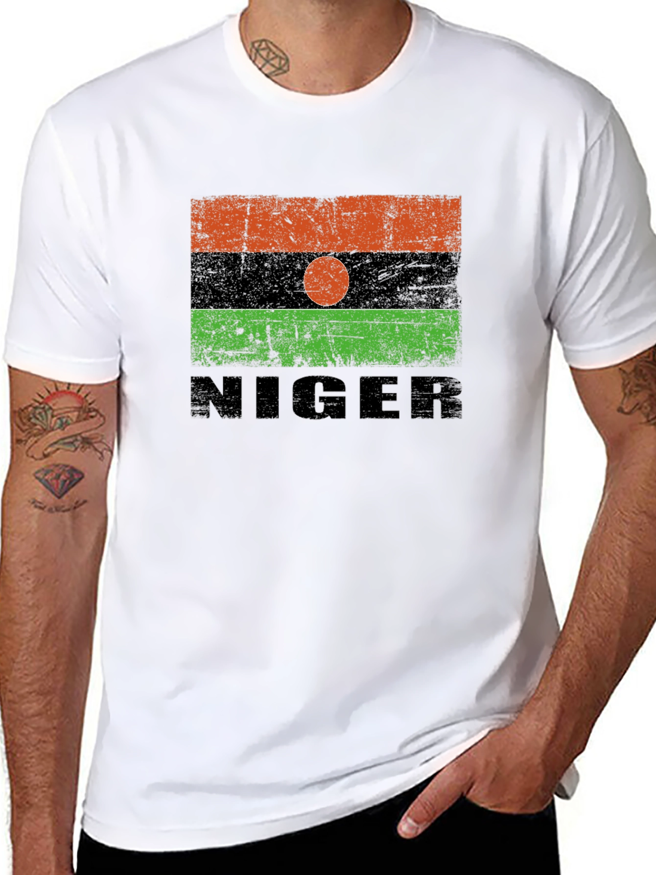 Niger Flag T-Shirt - Distressed Design