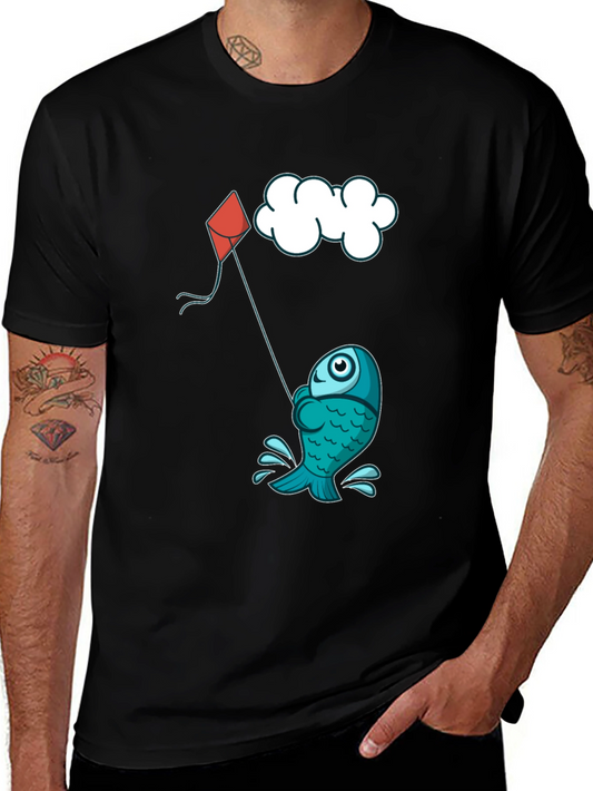 Fish Kite T-Shirt - Fun Cartoon Design