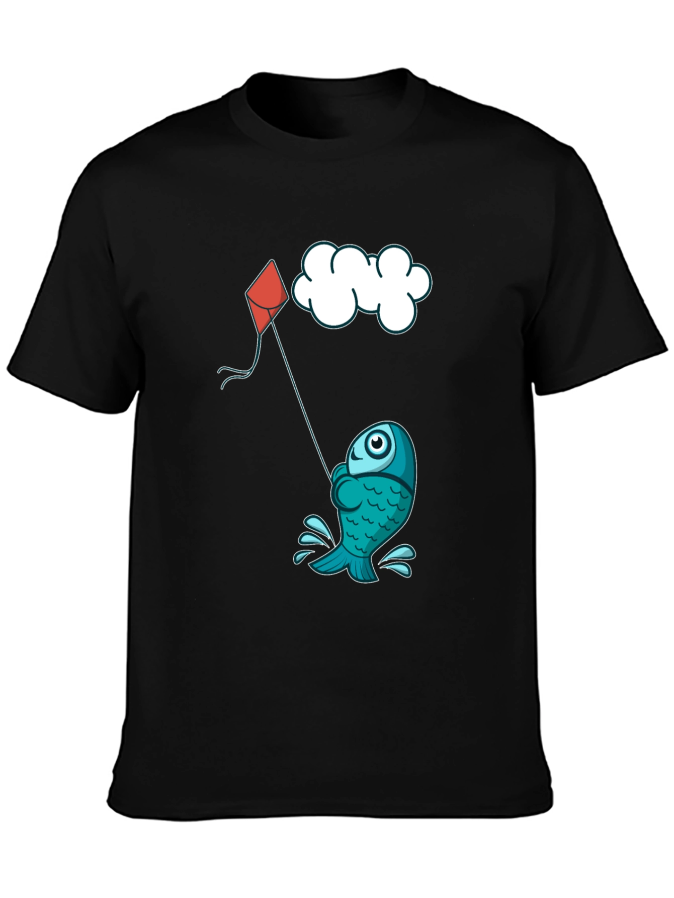 Fish Kite T-Shirt - Fun Cartoon Design