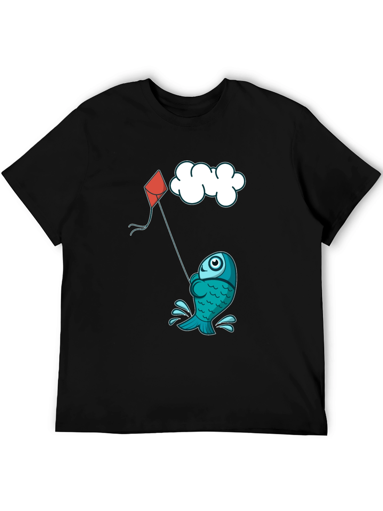 Fish Kite T-Shirt - Fun Cartoon Design